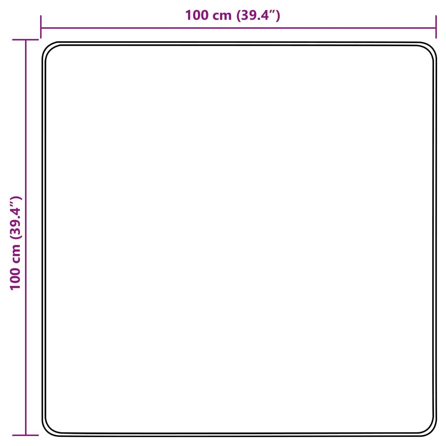 Rug Runner MARSA Sand 100 x 100 cm Polyester and PVC