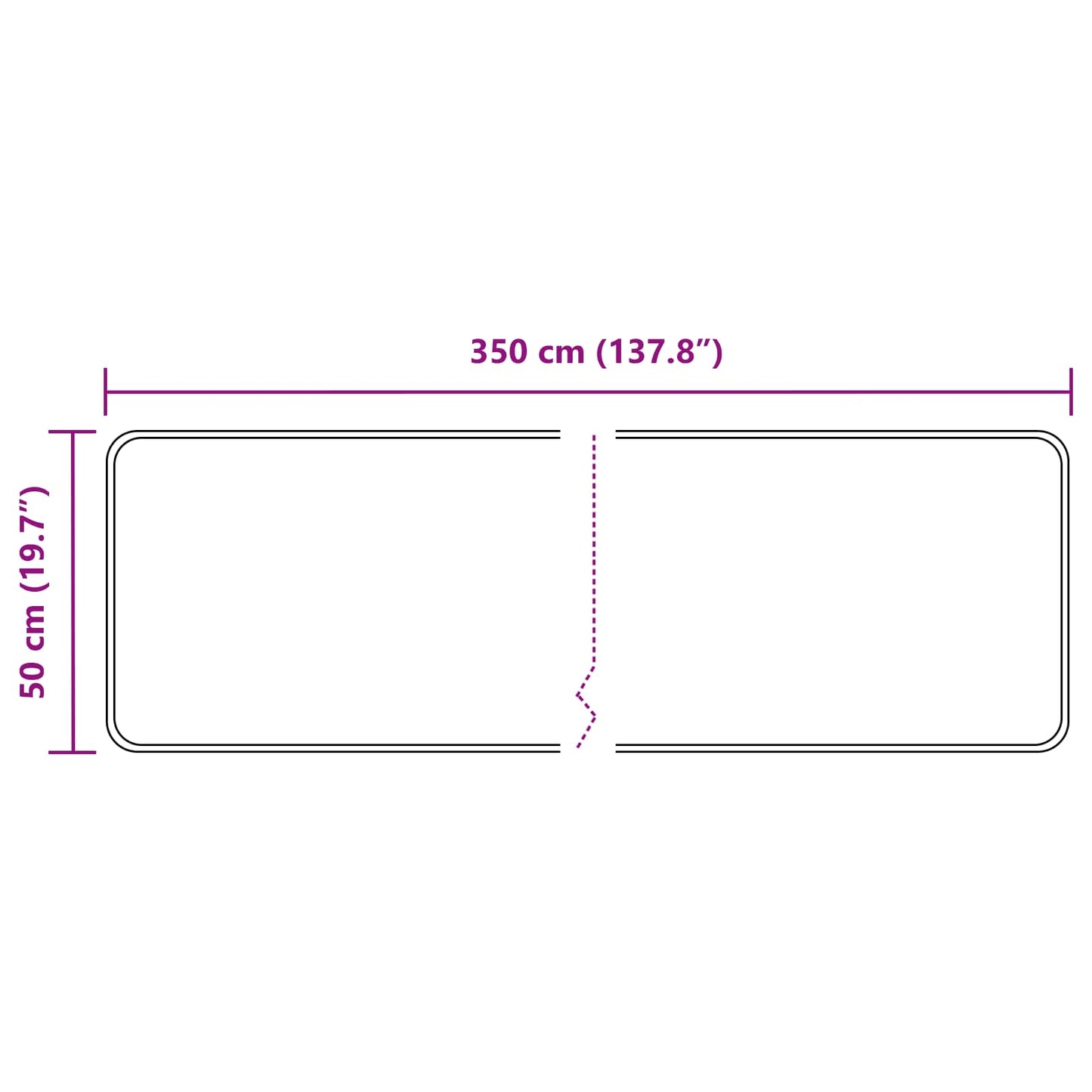 Rug Runner MARSA Grey 50 x 350 cm Polyester and PVC