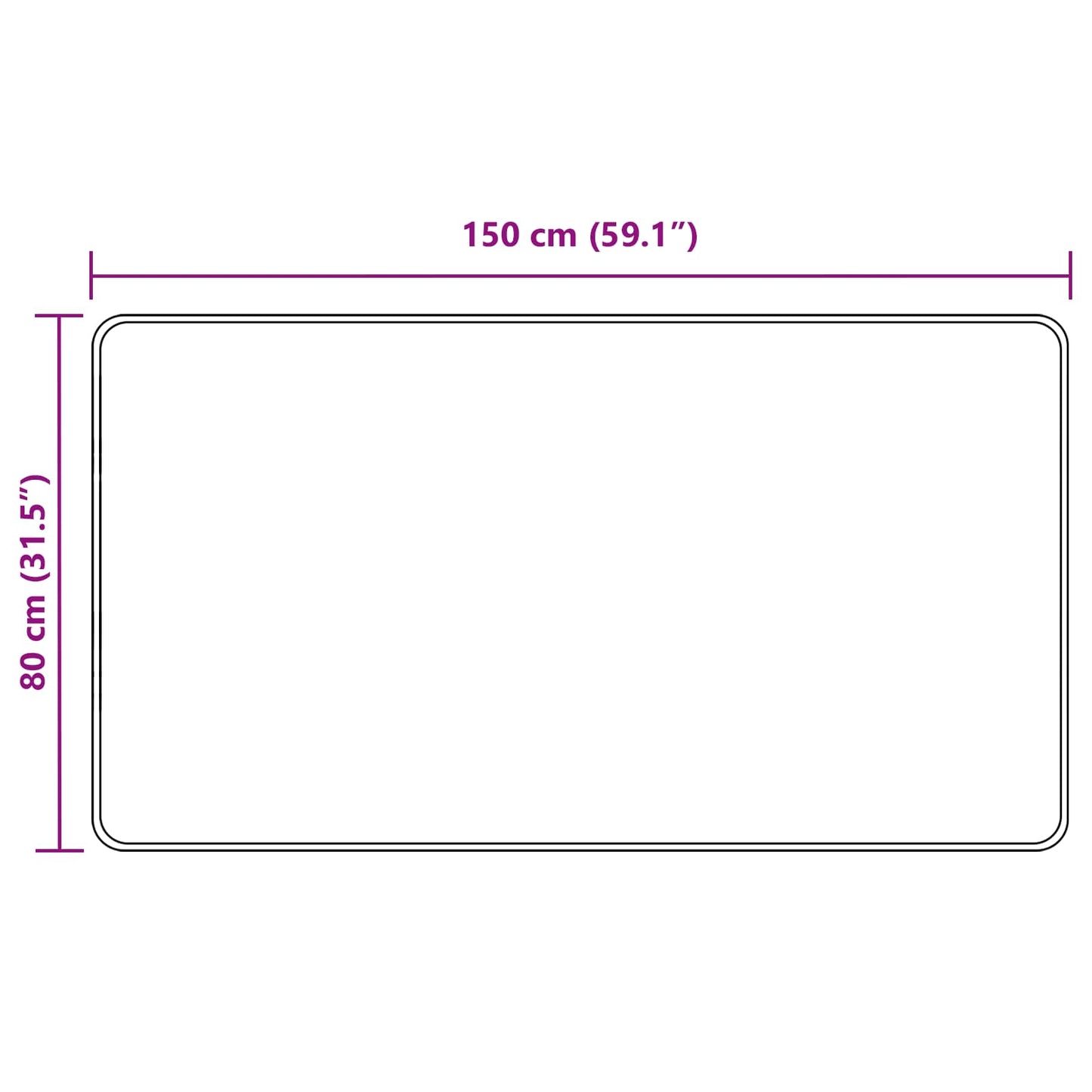 Rug Runner MARSA Grey 80 x 150 cm Polyester and PVC