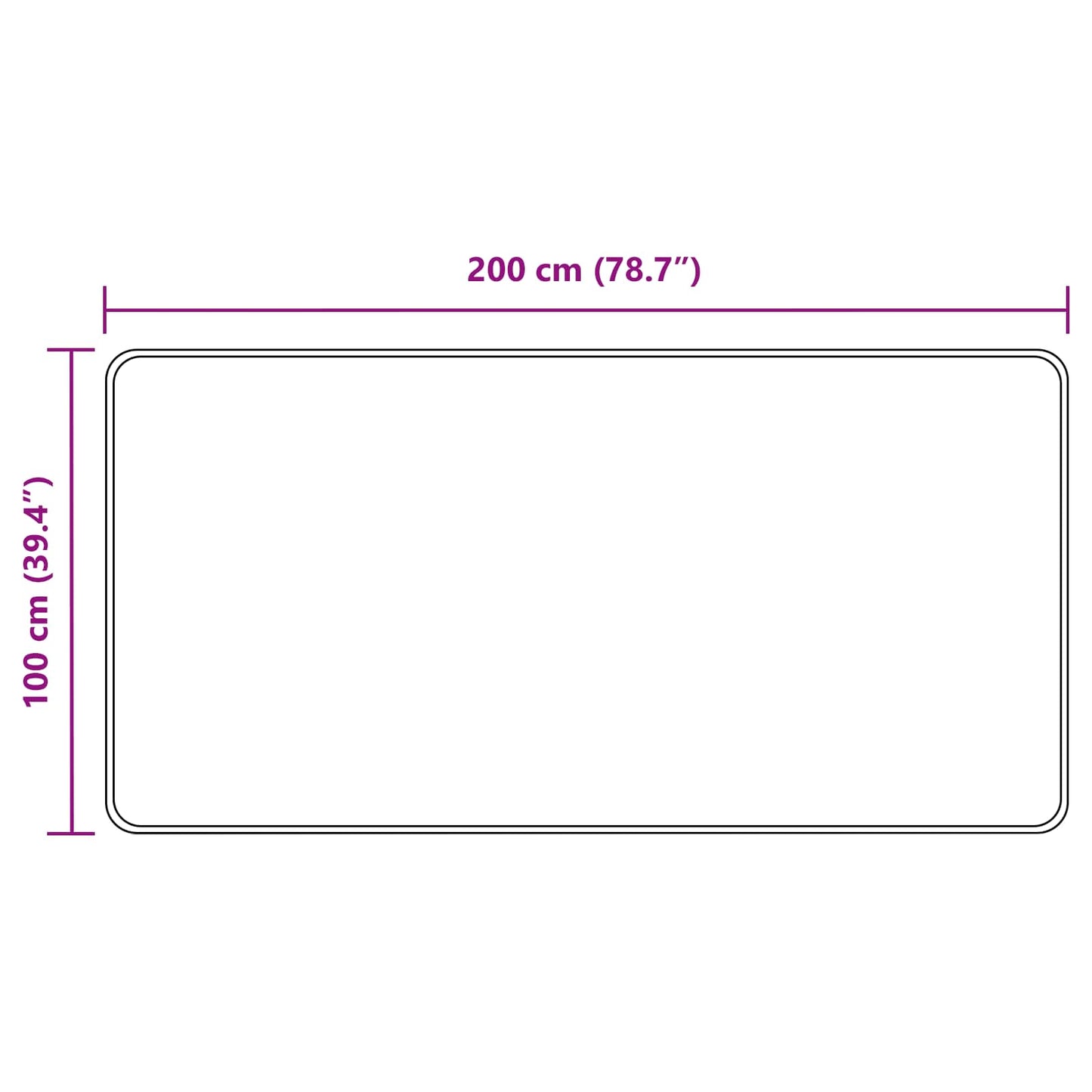 Rug Runner MARSA Grey 100 x 200 cm Polyester and PVC