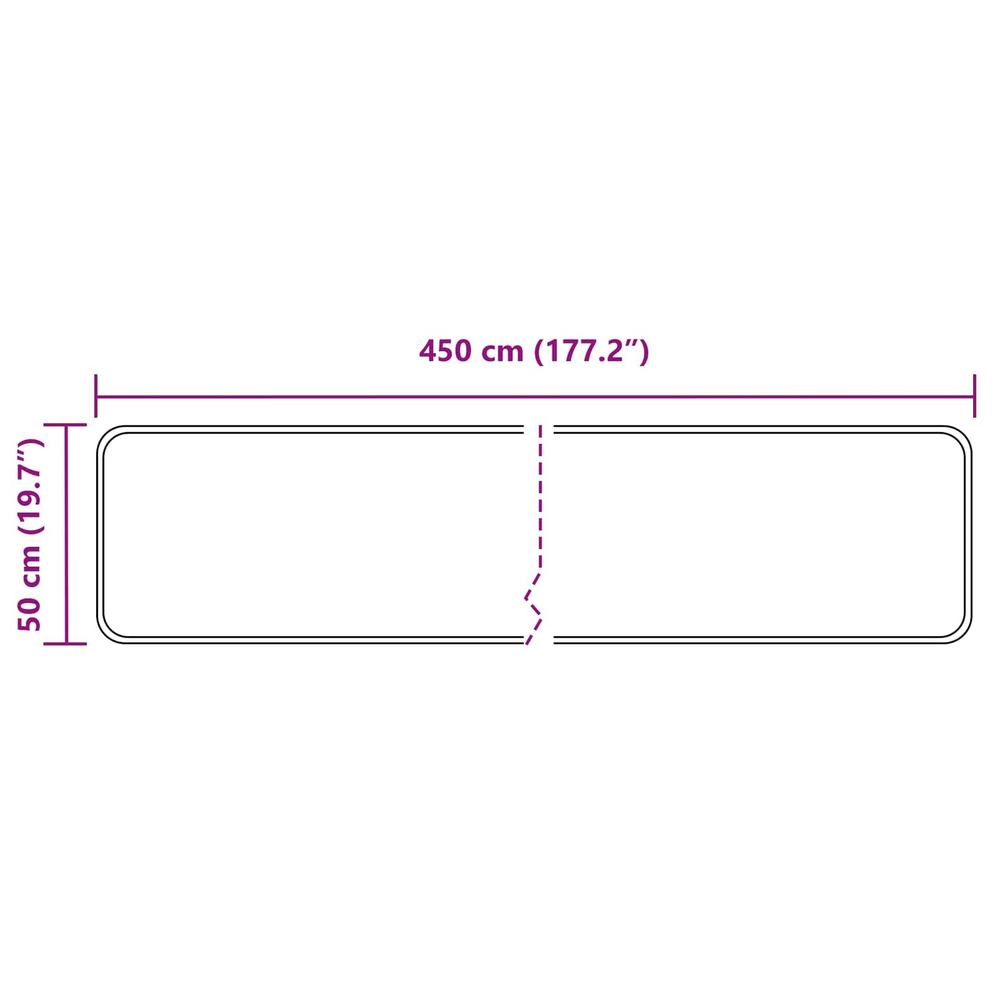 Rug Runner MARSA Grey 50 x 450 cm Polyester and PVC