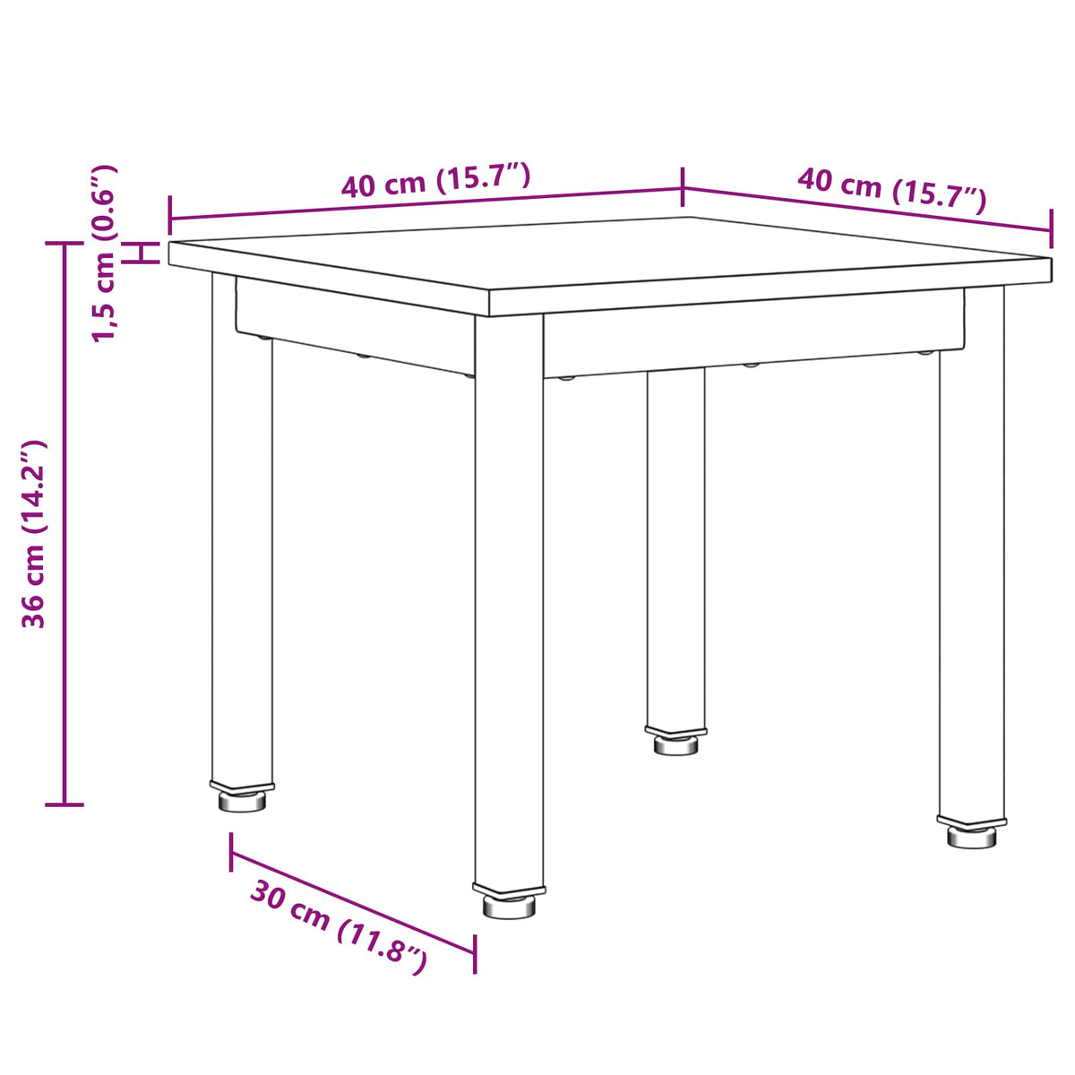 Coffee Table Sonoma 40 x 40 x 36 cm Engineered Wood