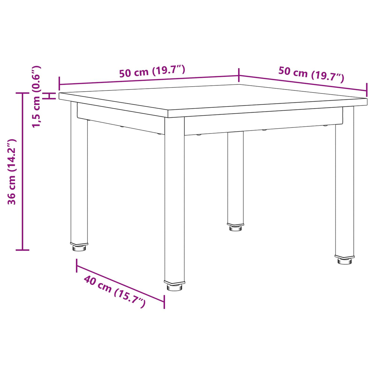 Coffee Table Sonoma 50 x 50 x 36 cm Engineered Wood