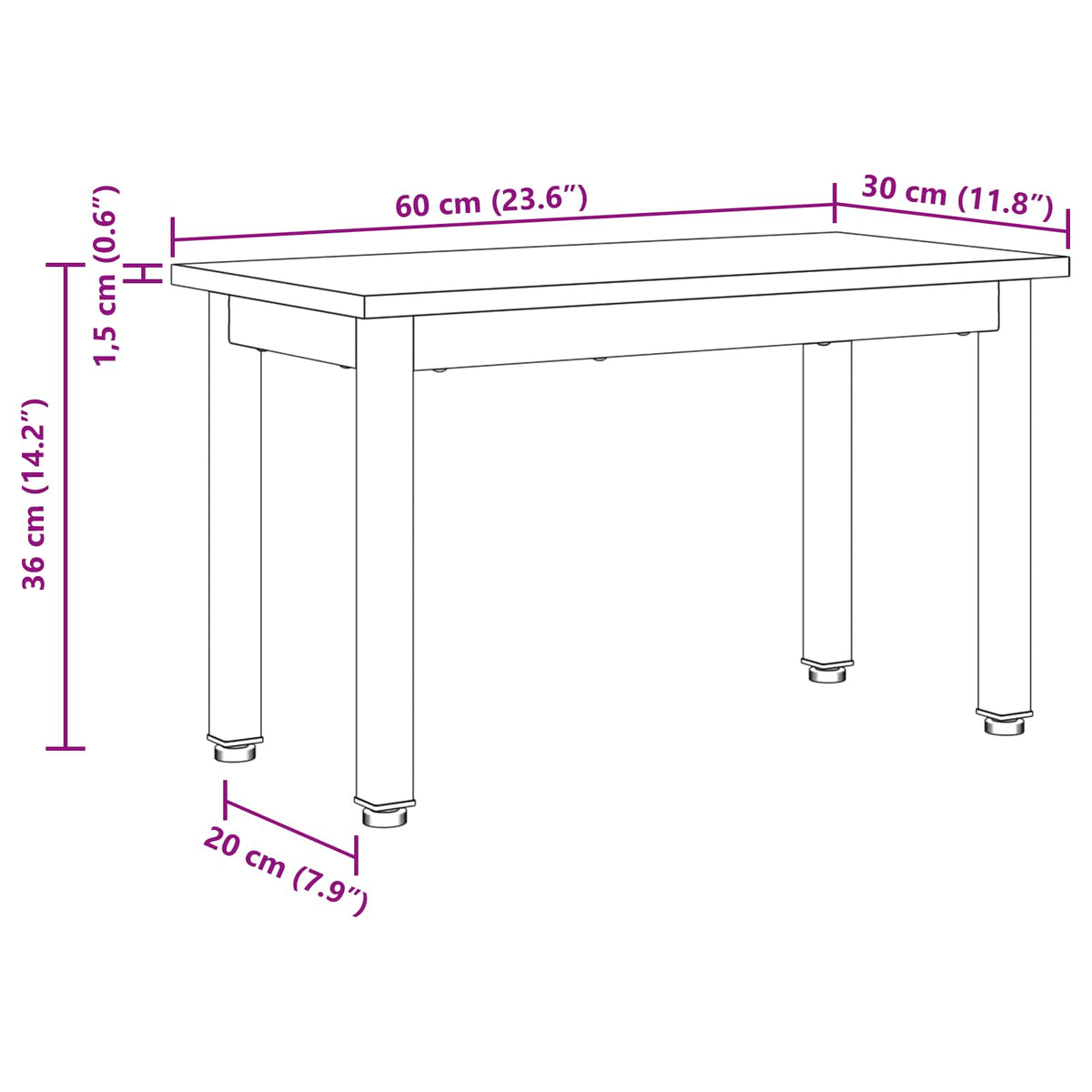 Coffee Table Sonoma 60 x 30 x 36 cm Engineered Wood