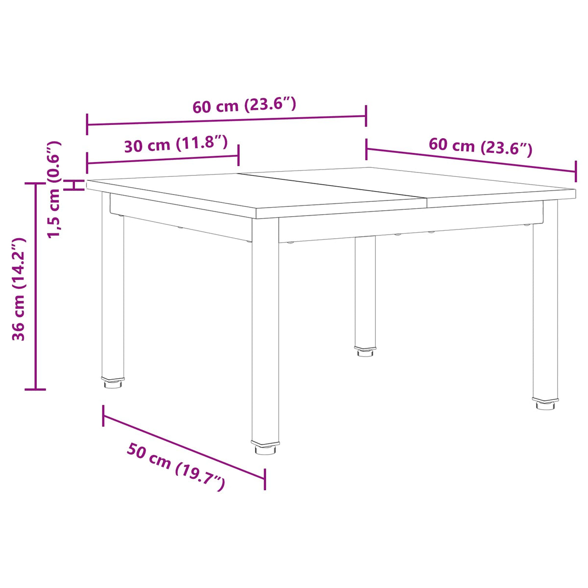 Coffee Table Sonoma 60 x 60 x 36 cm Engineered Wood
