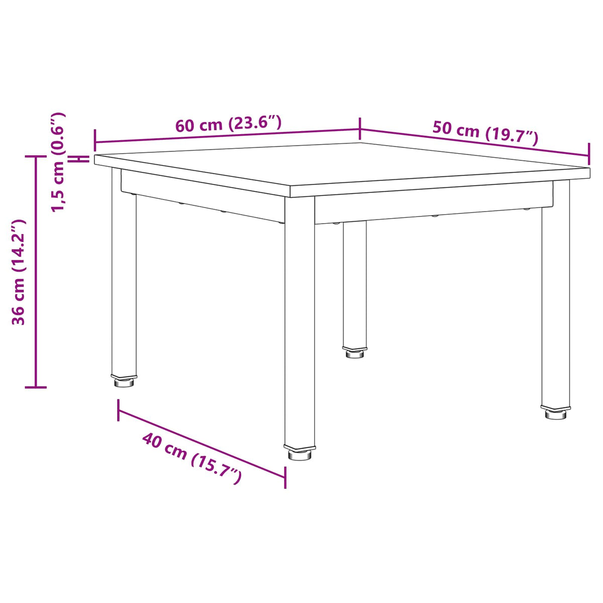 Coffee Table Sonoma 60 x 50 x 36 cm Engineered Wood