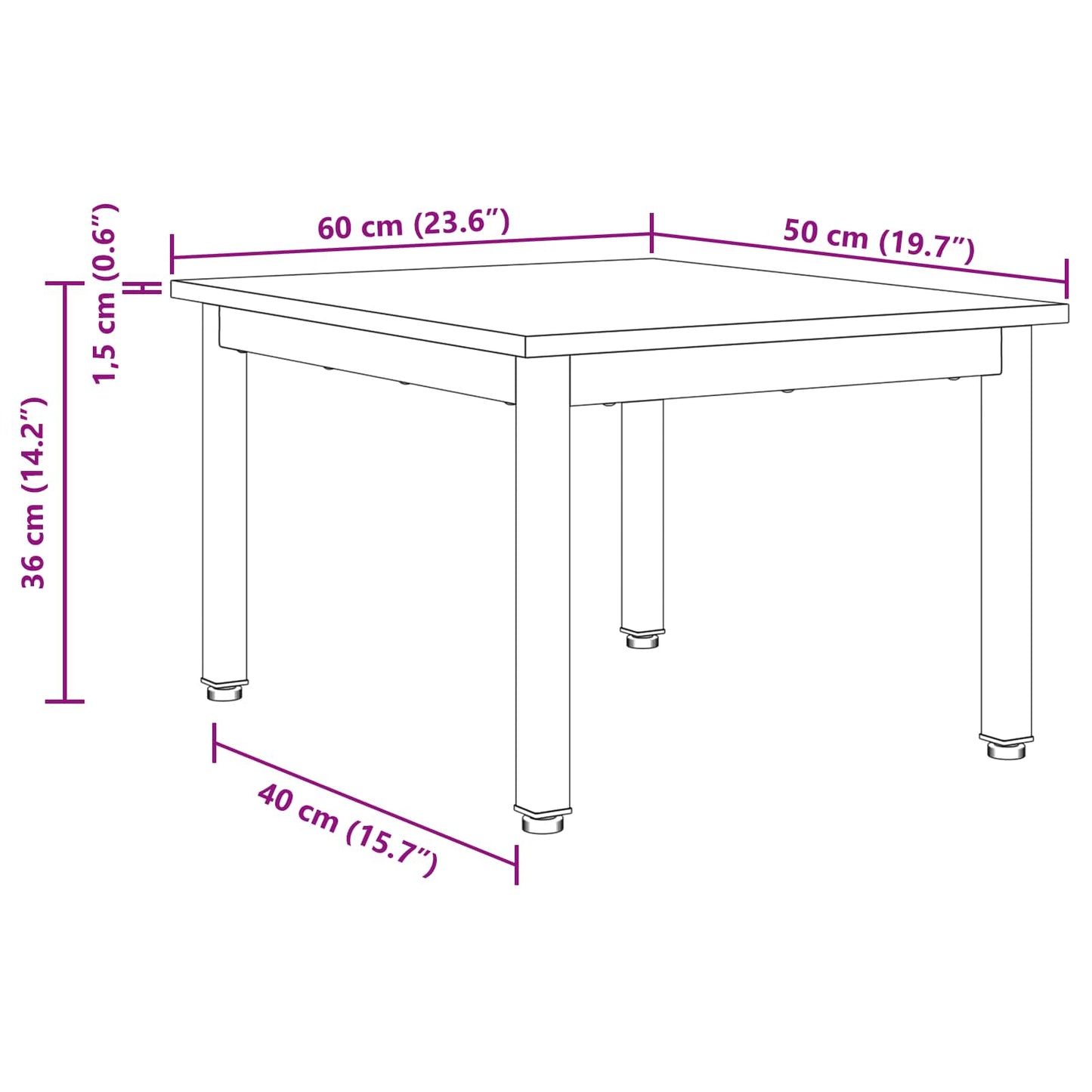 Coffee Table Smoke Oak 60 x 50 x 36 cm Engineered Wood