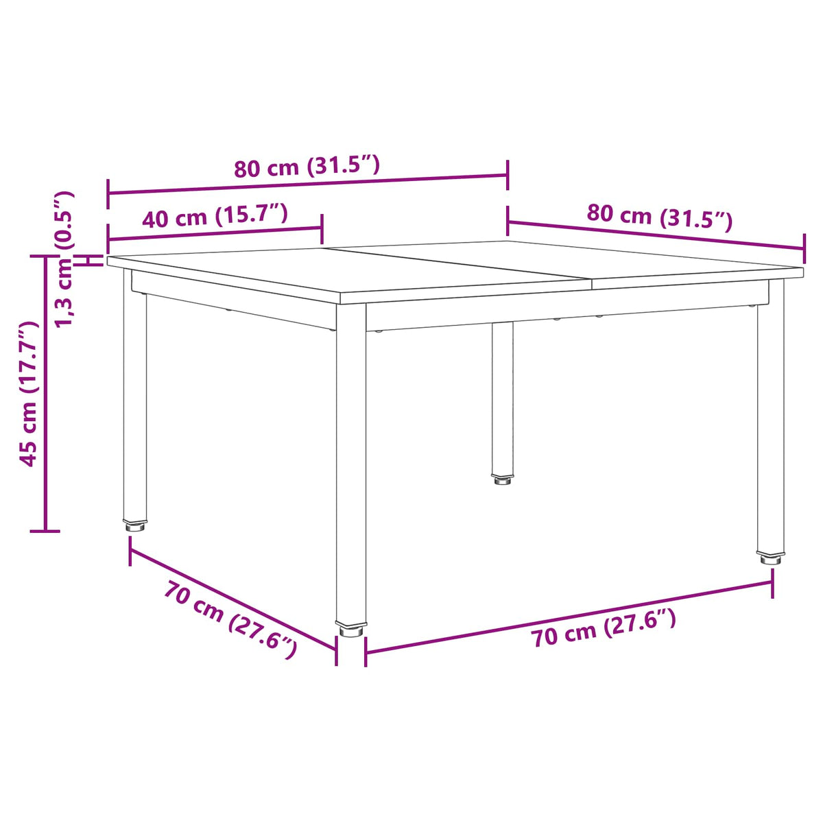 Coffee Table Old Wood 80 x 80 x 45 cm Engineered Wood