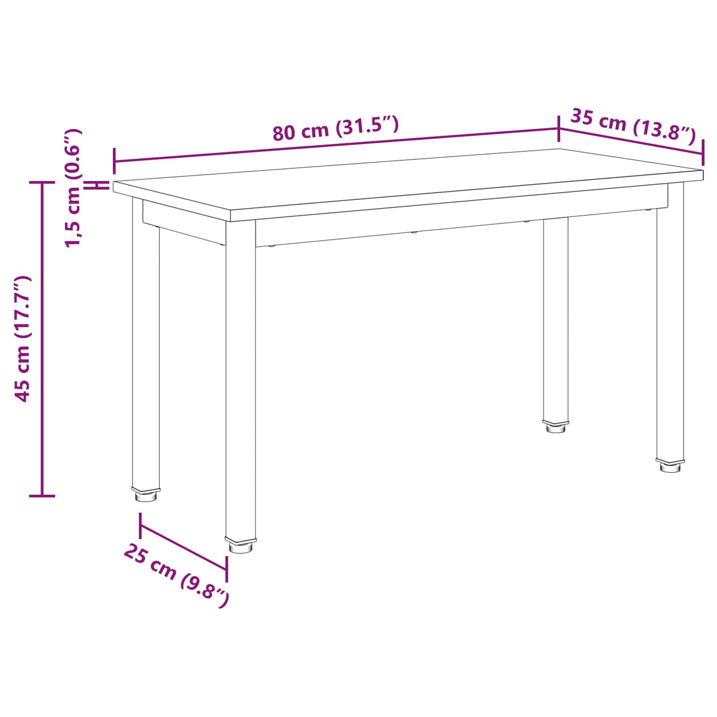 Bench Smoke Oak 80 x 35 x 45 cm Engineered Wood