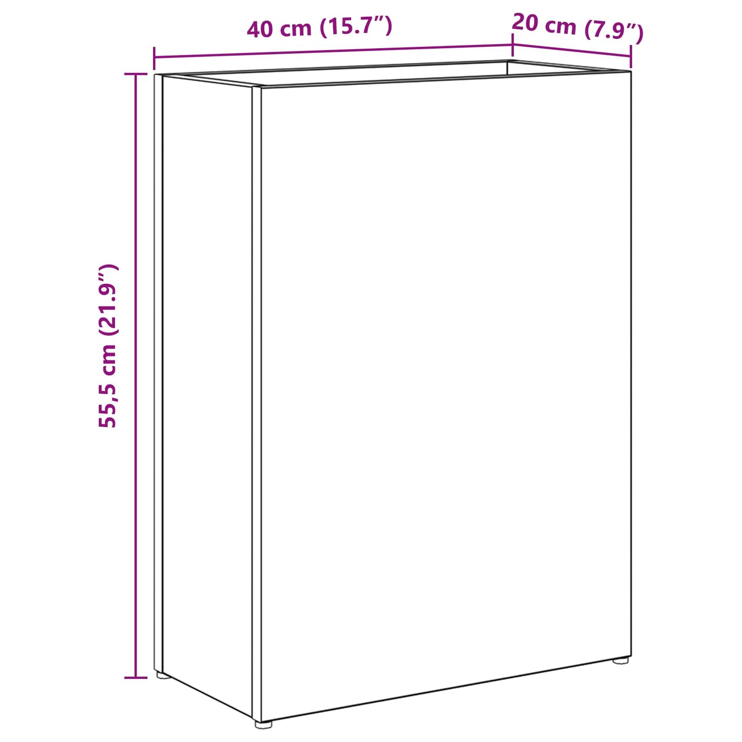 Umbrella Stand White 40 x 20 x 55.5 cm Engineered Wood