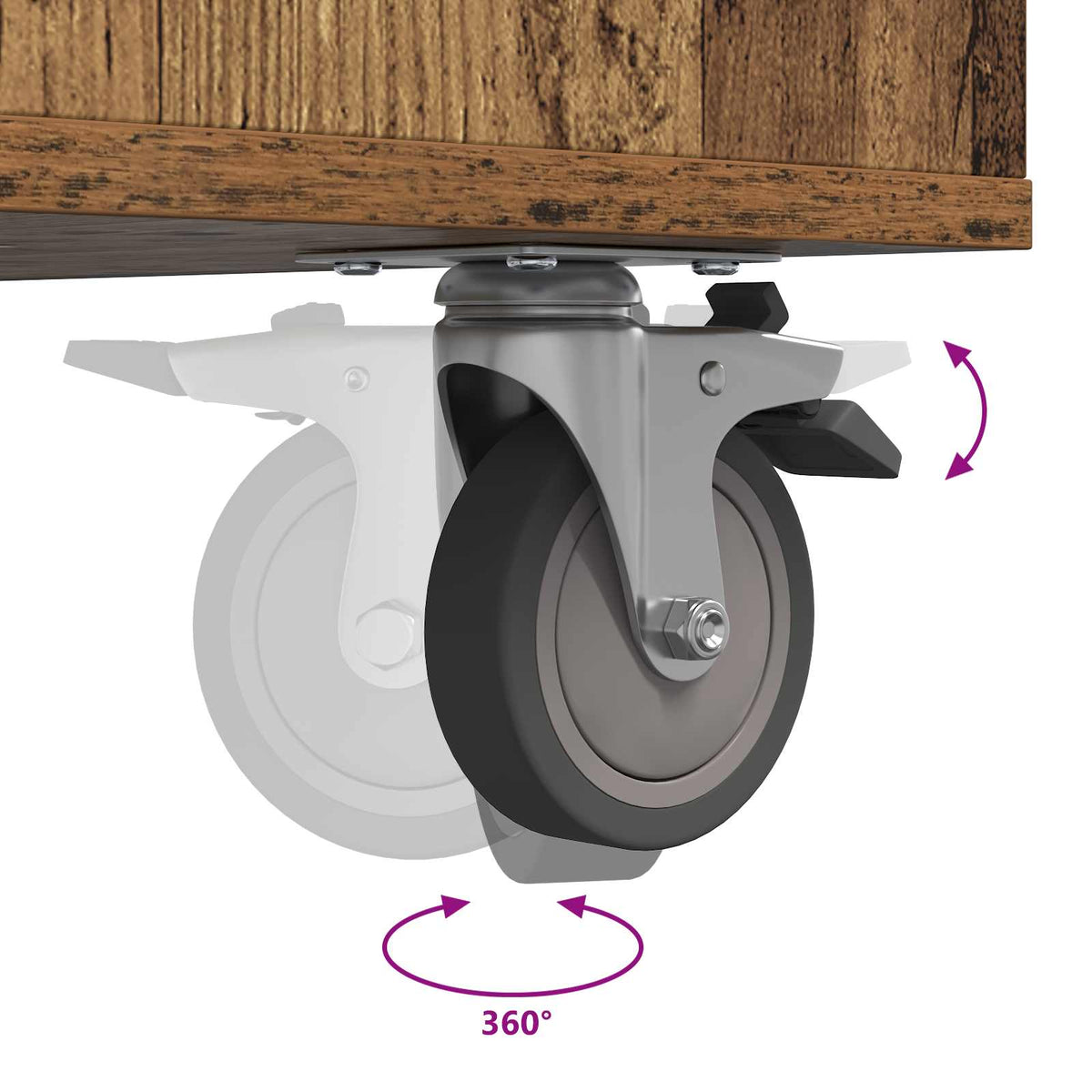 Golf Cabinet with Wheel Plain Old Wood 120 x 45 x 98 cm
