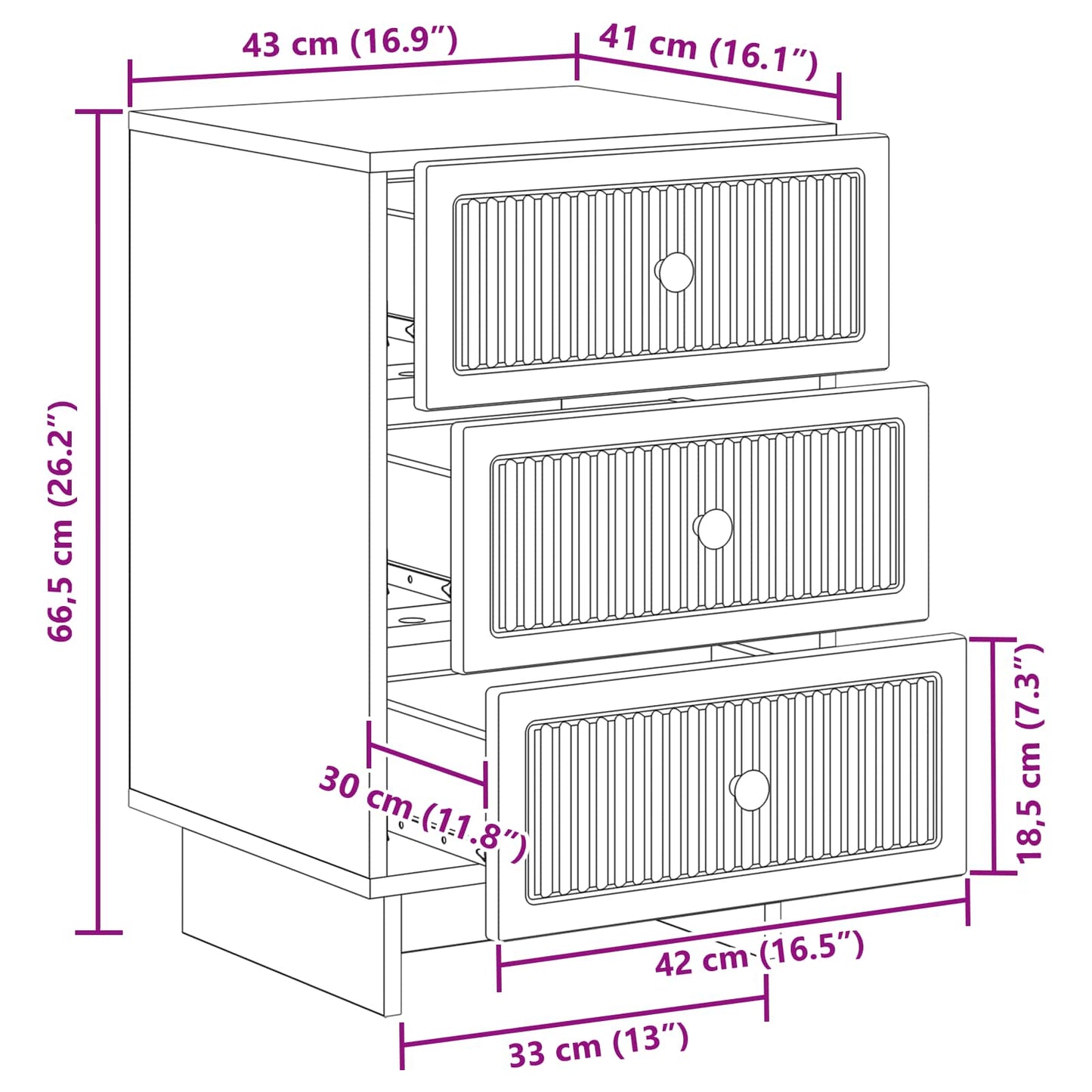 Bedside Cabinet with Drawer High Gloss White 43 x 41 x 66.5 cm
