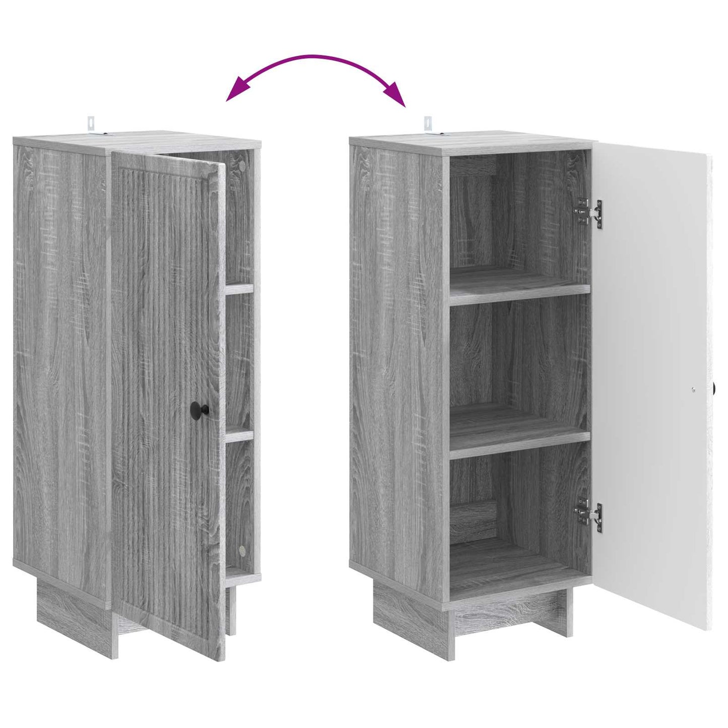 Sideboard Grey Sonoma 33 x 34.5 x 90 cm Engineered Wood