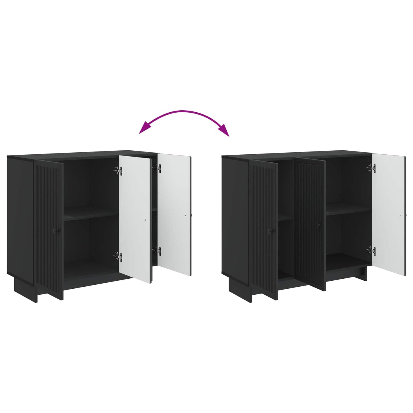 Sideboard Black 89 x 34.5 x 80 cm Engineered Wood