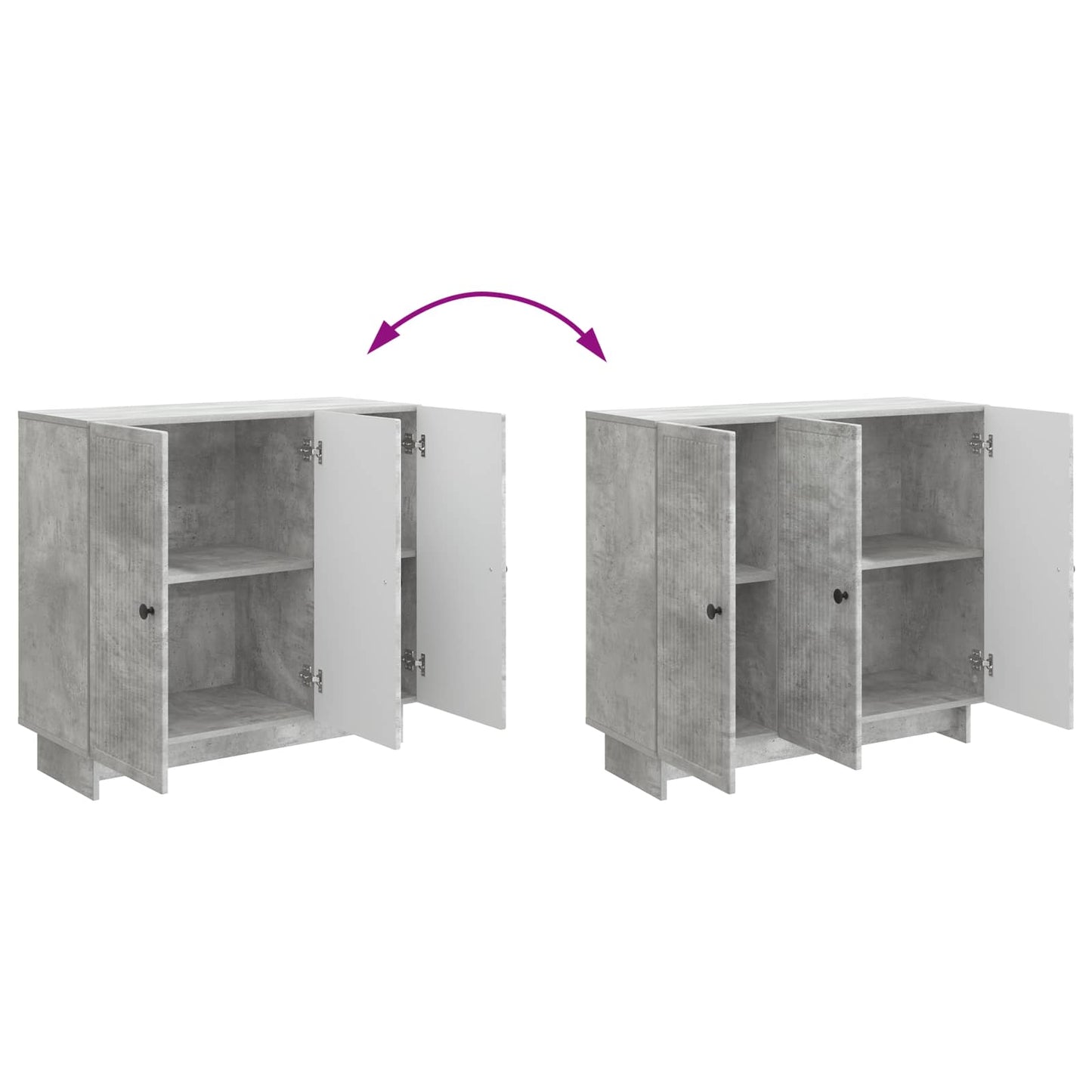 Sideboard Concrete Grey 89 x 34.5 x 80 cm Engineered Wood