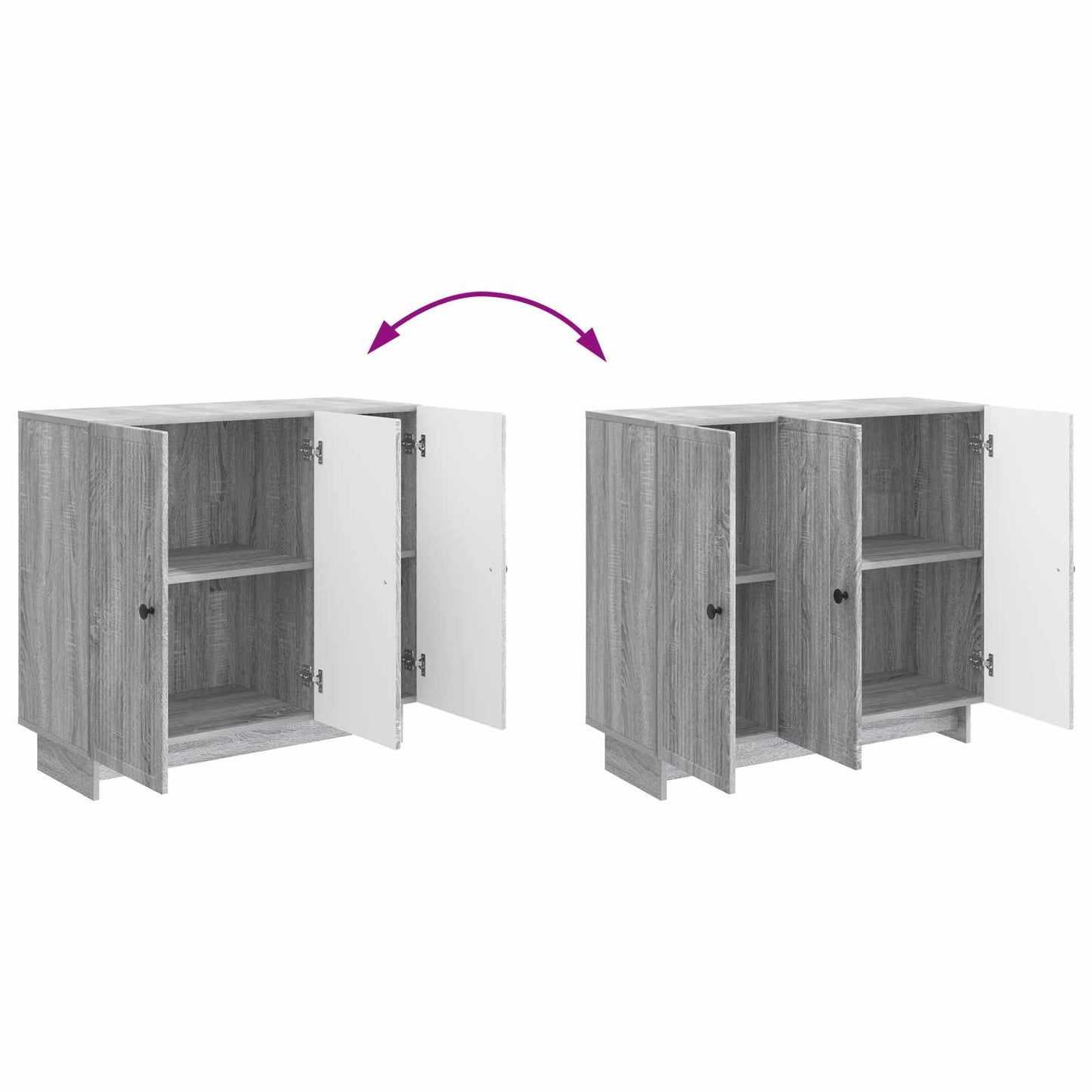 Sideboard Grey Sonoma 89 x 34.5 x 80 cm Engineered Wood