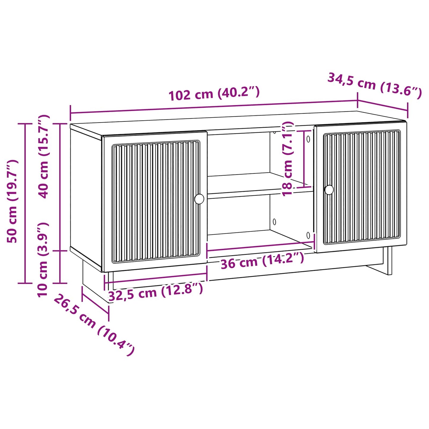 TV Cabinet 102 x 34.5 x 50 cm Sonoma Oak Engineered Wood