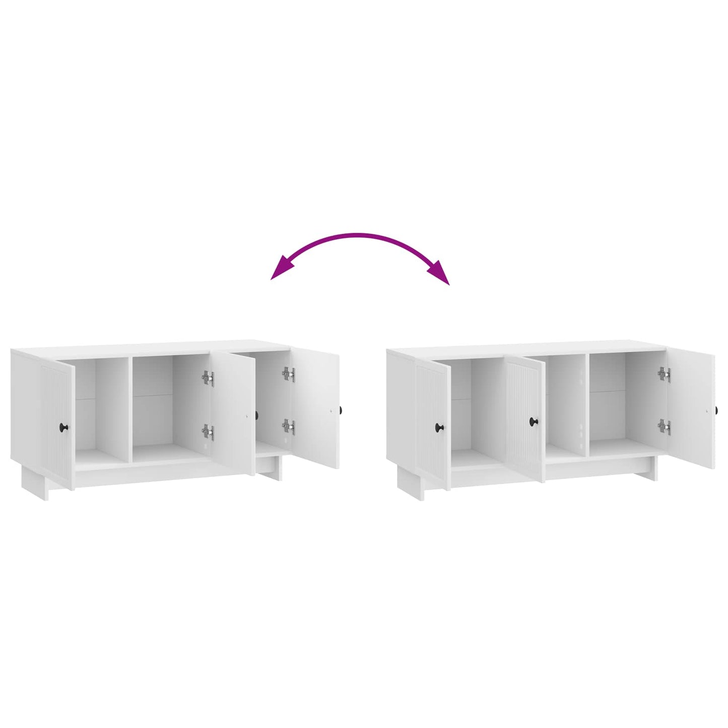 TV Cabinet 99 x 34.5 x 50 cm High Gloss White Engineered Wood