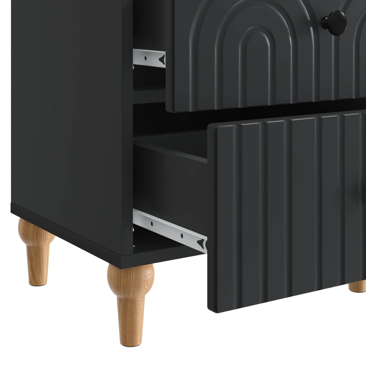 Bedside Cabinet 2 pcs Black 43 x 34.5 x 48 cm Engineered Wood