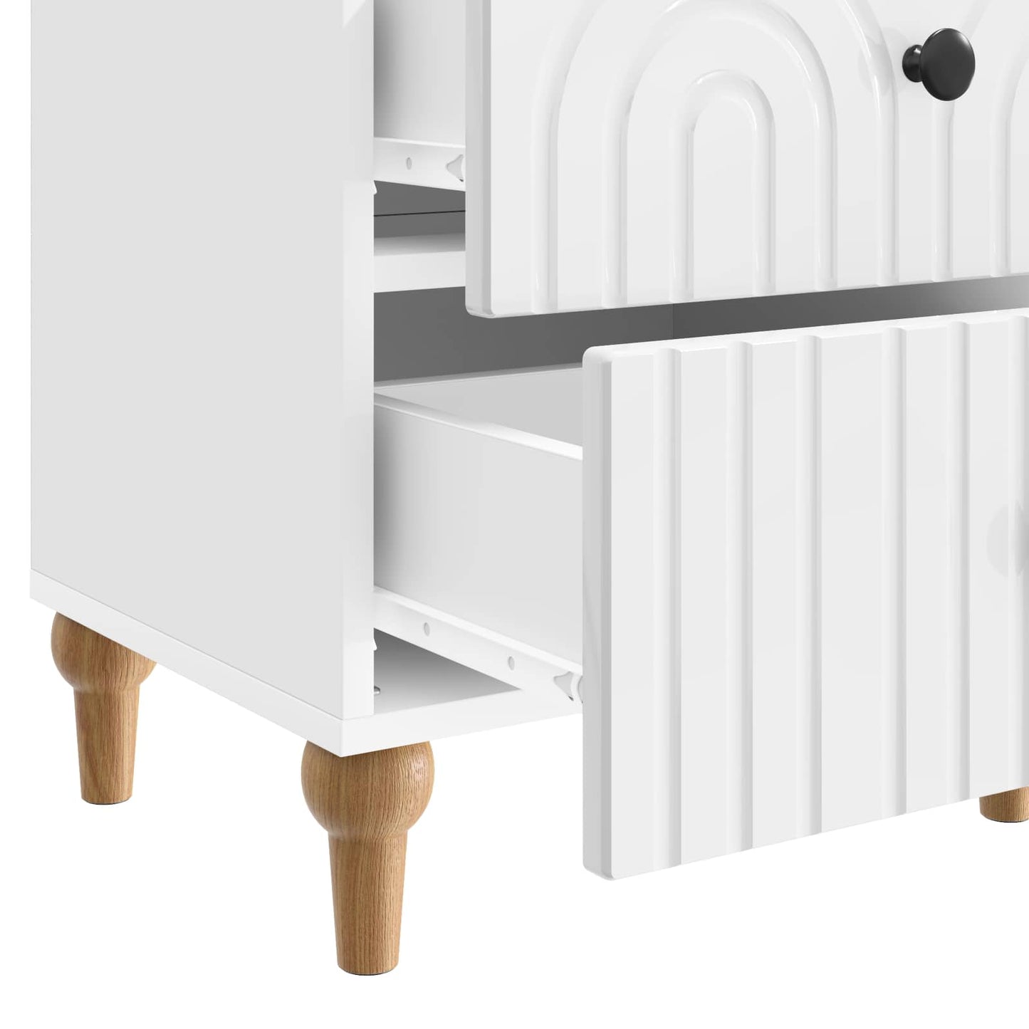 Bedside Cabinet 2 pcs High Gloss White 43 x 34.5 x 48 cm