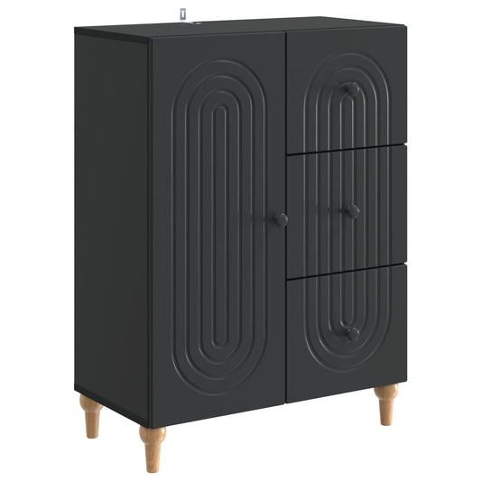 Sideboard with Drawer Black 66 x 34.5 x 90 cm Engineered Wood