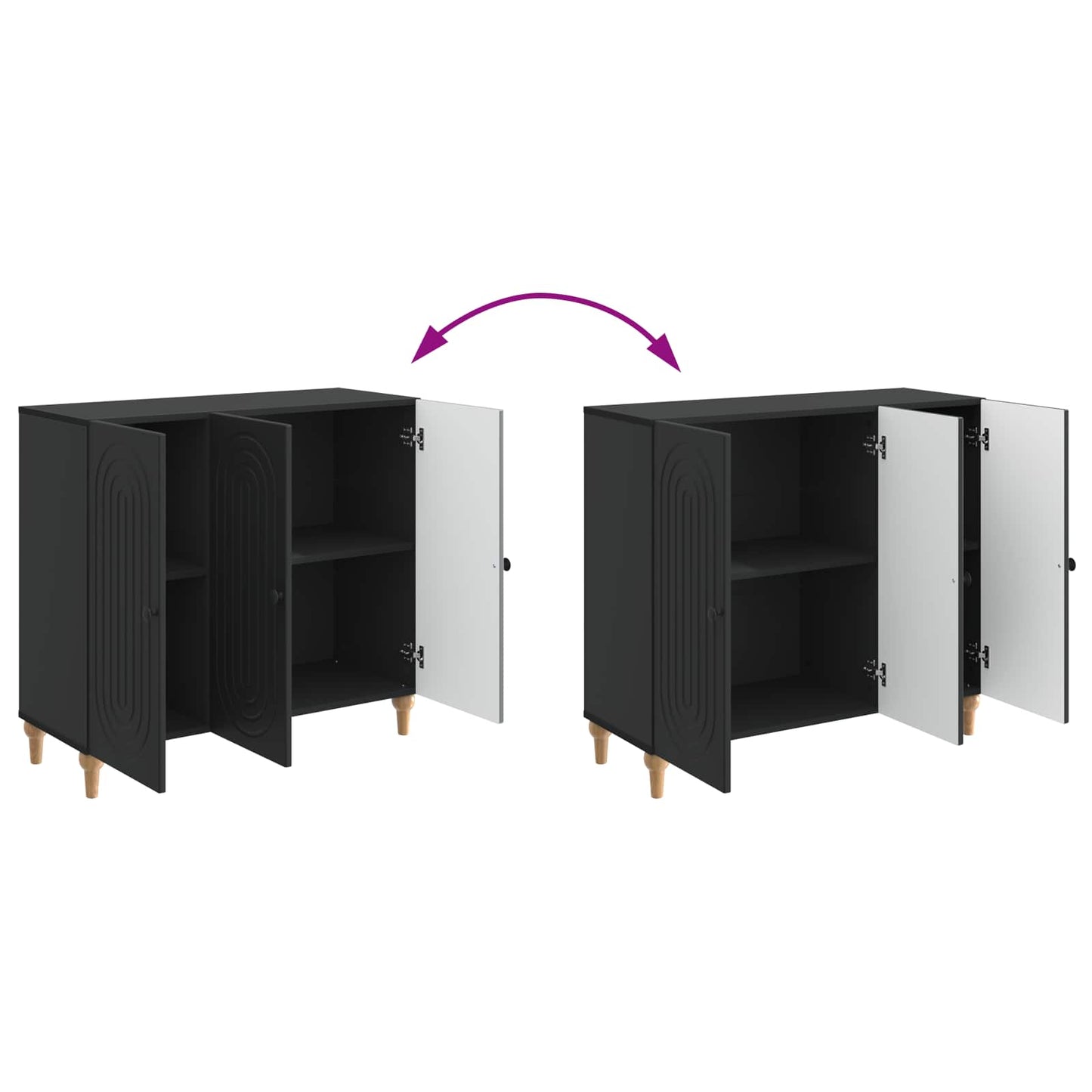 Sideboard Black 89 x 34.5 x 80 cm Engineered Wood