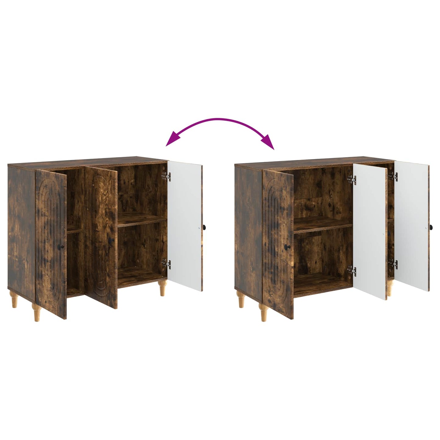 Sideboard Smoked Oak 89 x 34.5 x 80 cm Engineered Wood