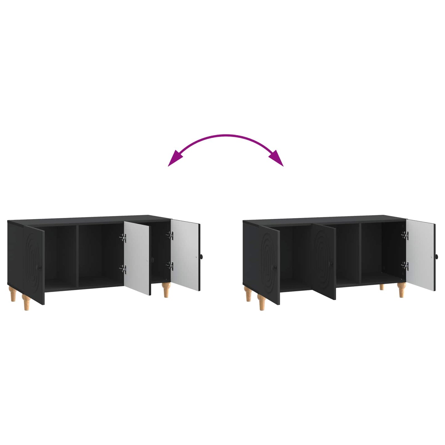 TV Cabinet 99 x 34.5 x 50 cm Black Engineered Wood