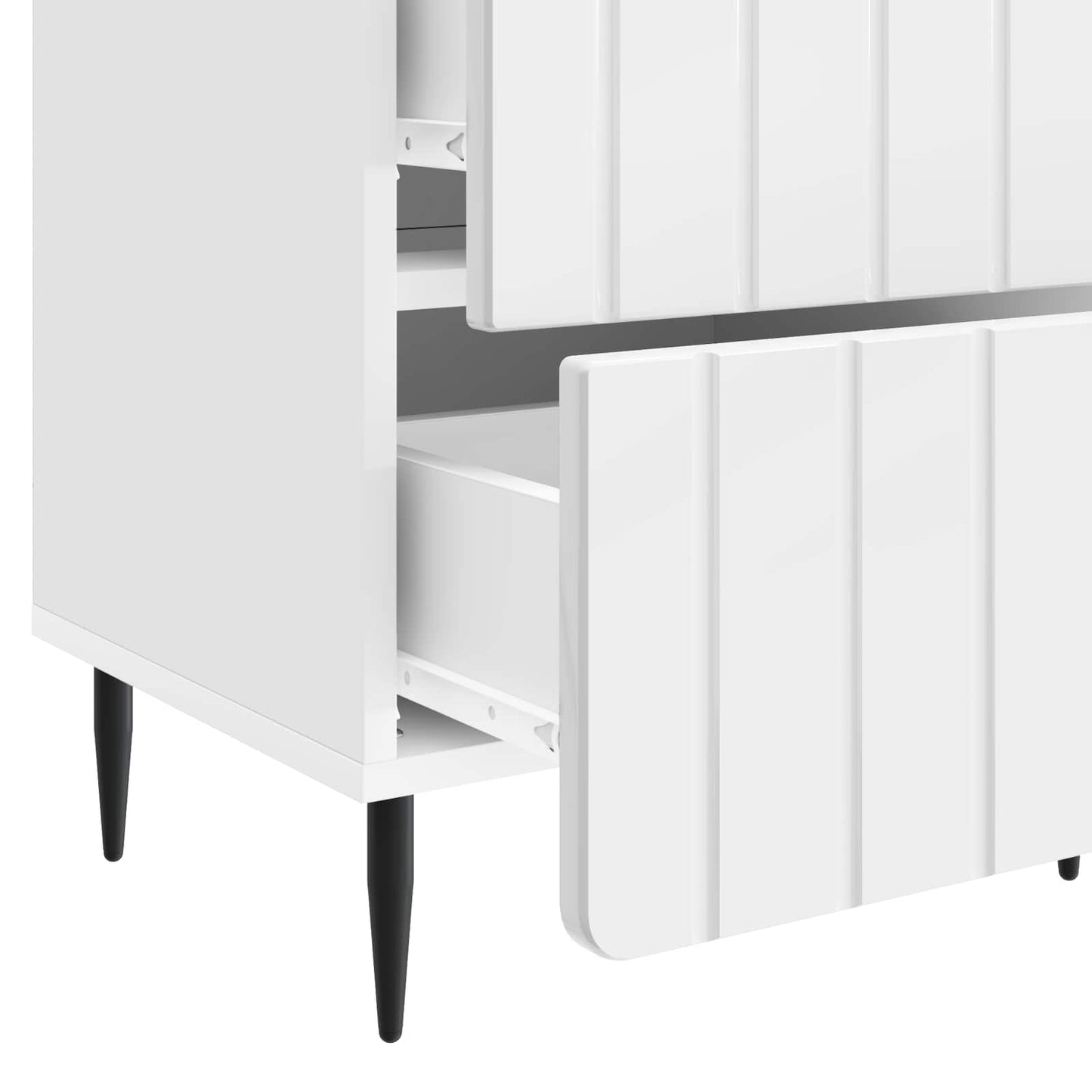 Bedside Cabinet 2 pcs High Gloss White 43 x 34.5 x 49.5 cm