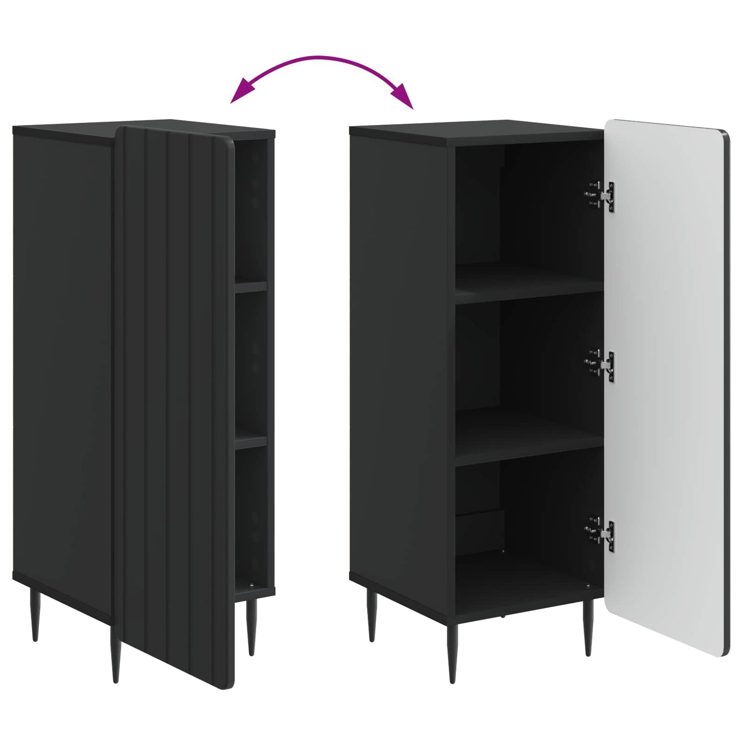 Sideboard Black 34.5 x 33 x 92 cm Engineered Wood