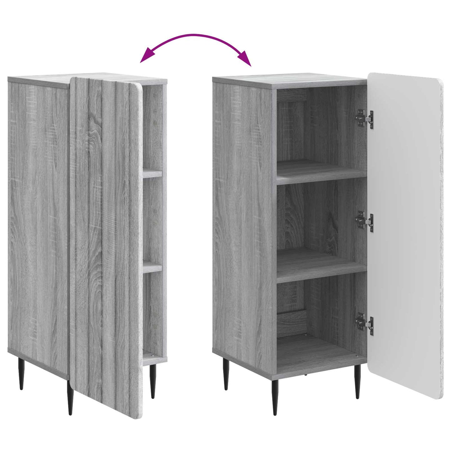 Sideboard Grey Sonoma 34.5 x 33 x 92 cm Engineered Wood
