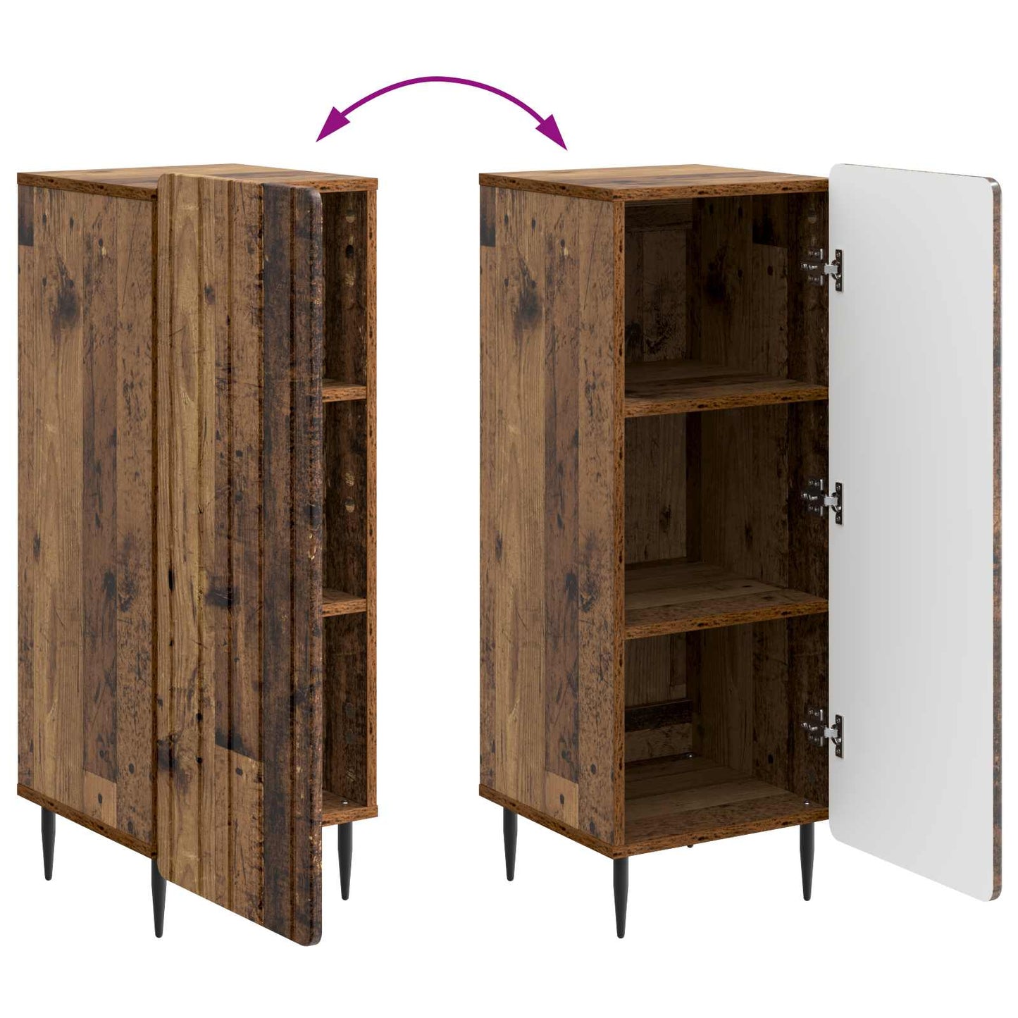 Sideboard Old Wood 34.5 x 33 x 92 cm Engineered Wood
