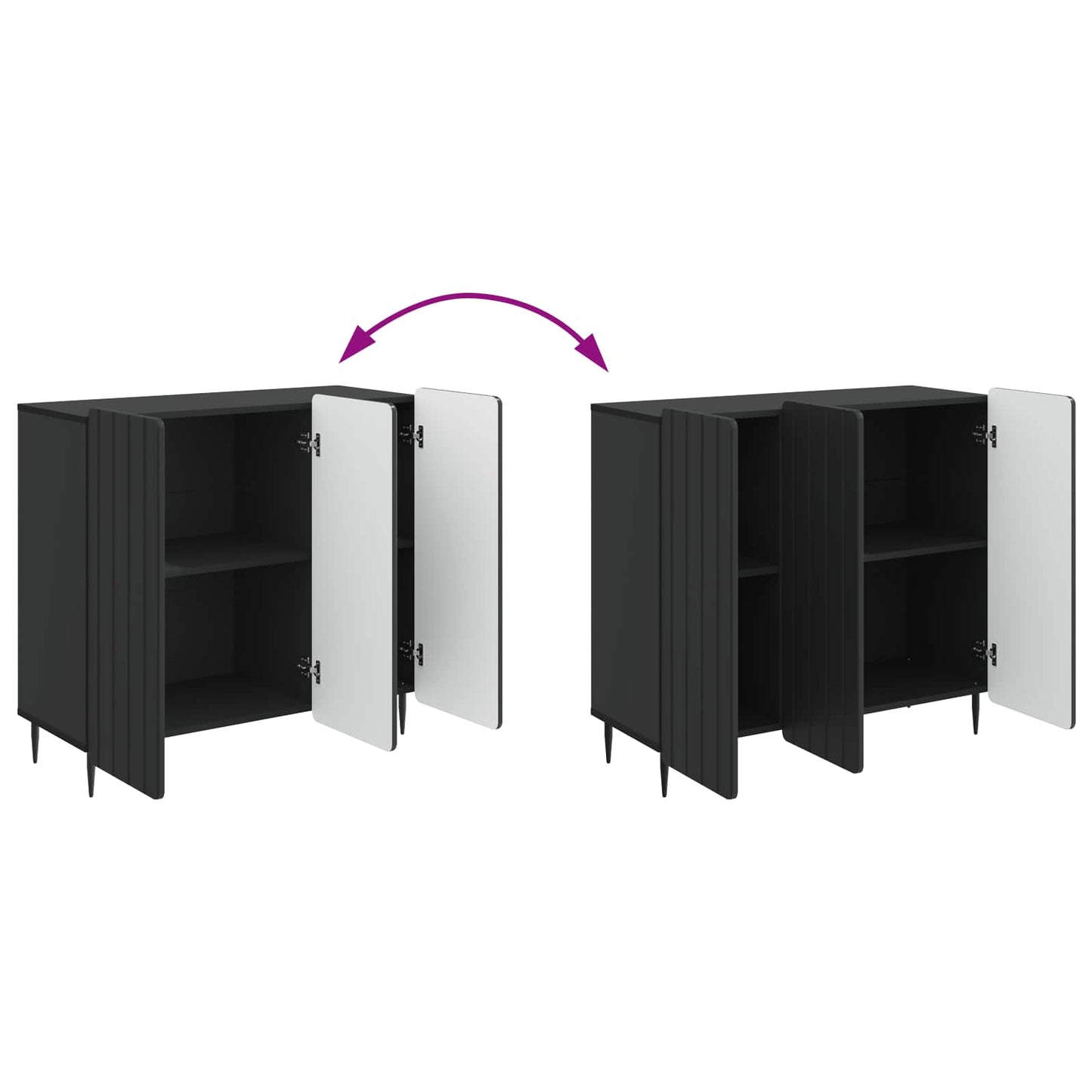 Sideboard Black 89 x 34.5 x 82 cm Engineered Wood