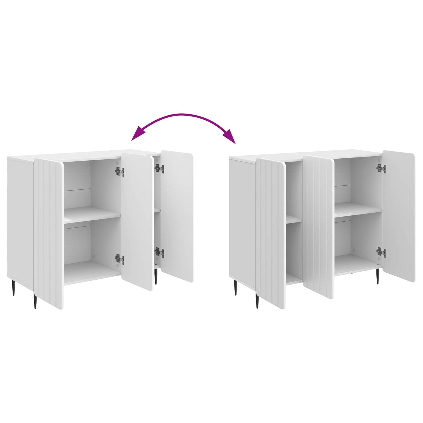 Sideboard High Gloss White 89 x 34.5 x 82 cm Engineered Wood
