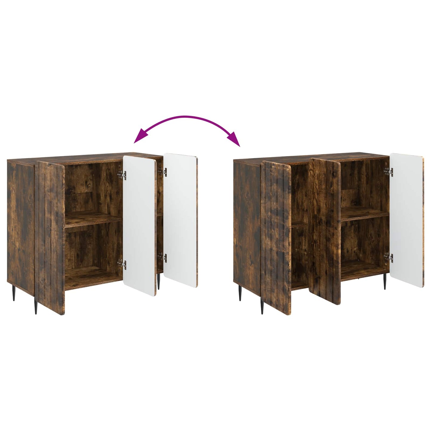 Sideboard Smoked Oak 89 x 34.5 x 82 cm Engineered Wood