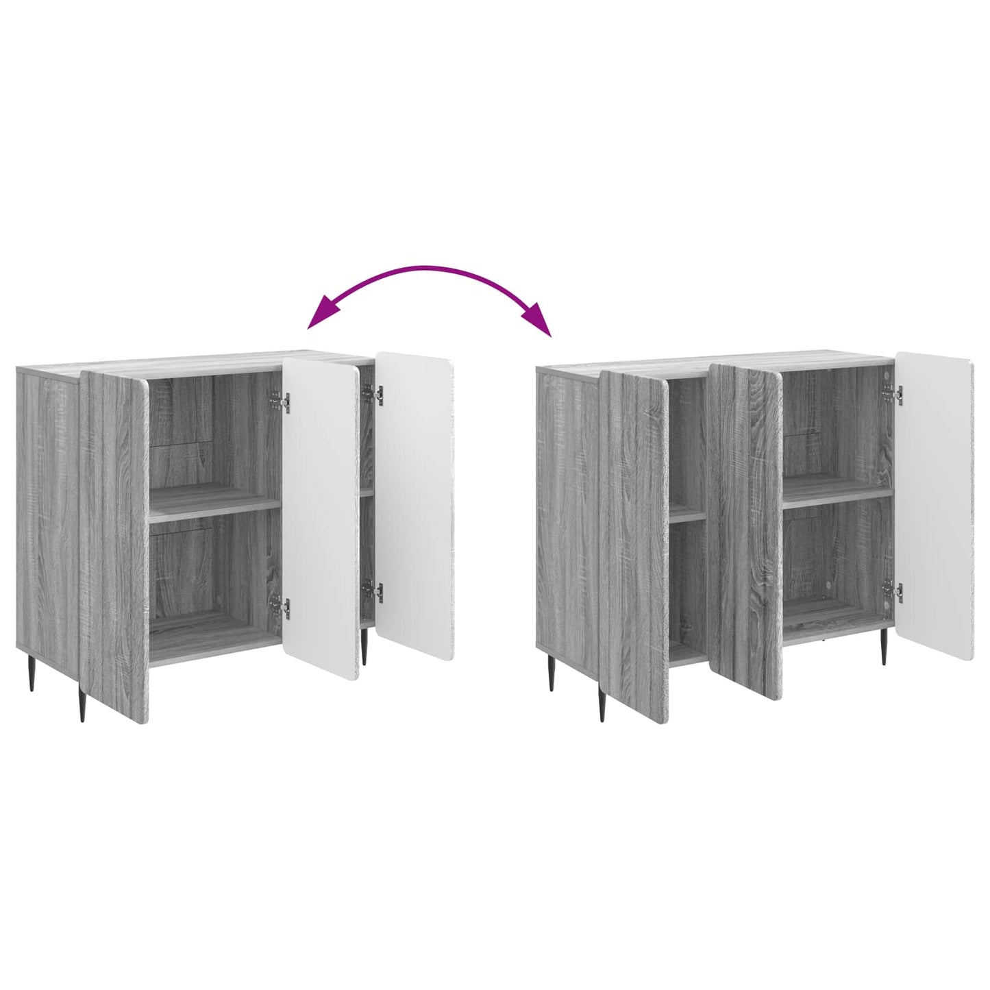 Sideboard Grey Sonoma 89 x 34.5 x 82 cm Engineered Wood