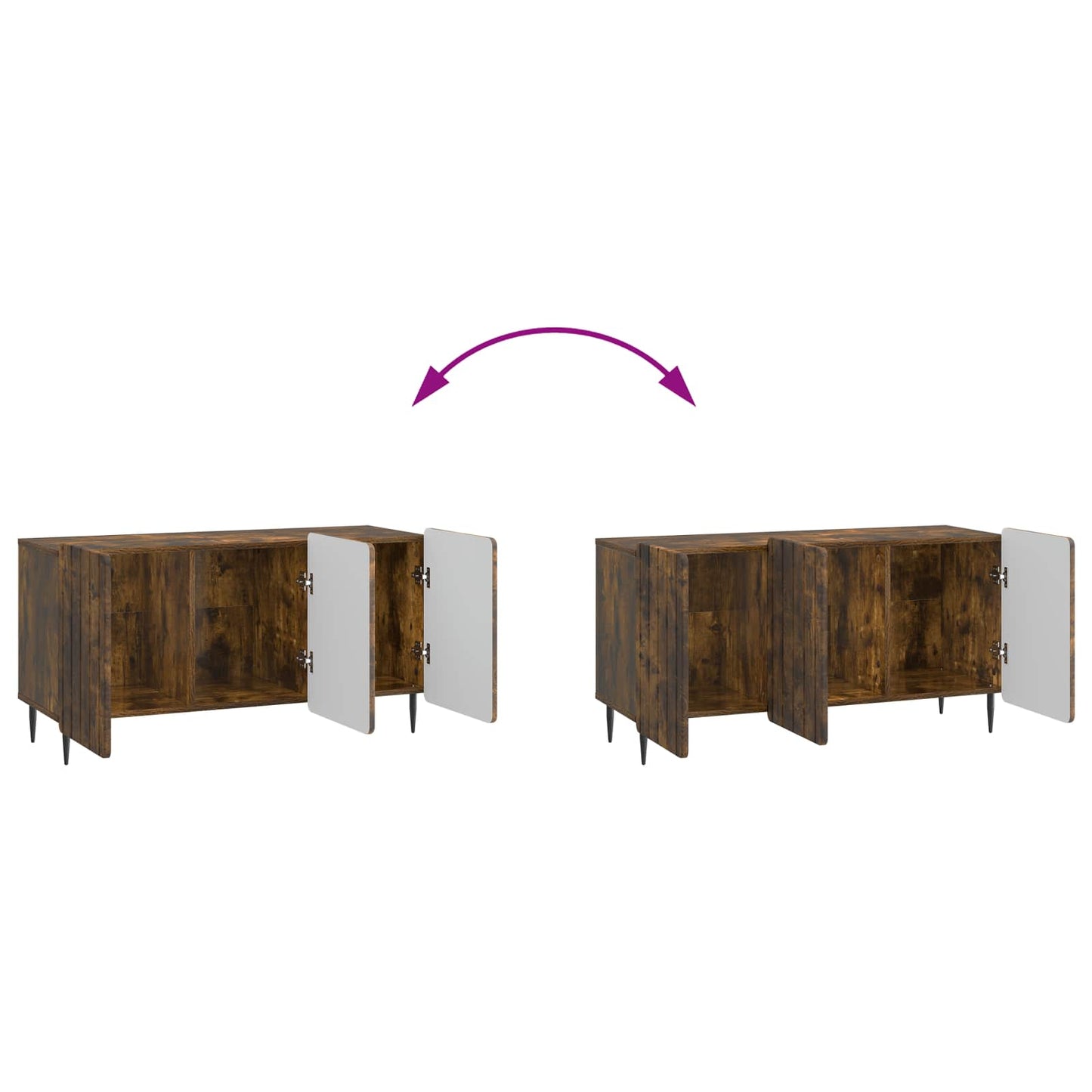 TV Cabinet 99 x 34.5 x 52 cm Smoked Oak Engineered Wood
