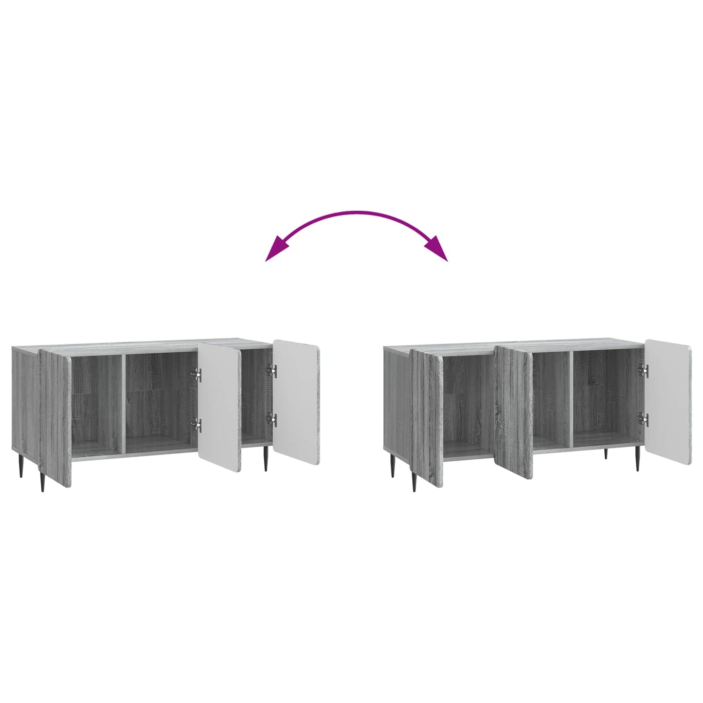 TV Cabinet 99 x 34.5 x 52 cm Grey Sonoma Engineered Wood