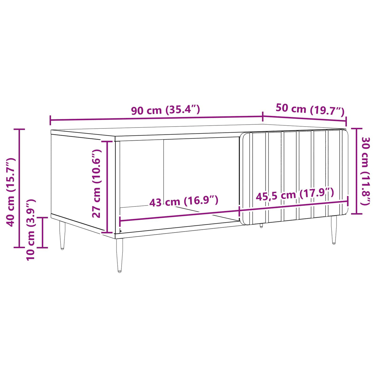 Coffee Table Concrete Grey 90 x 50 x 40 cm Engineered Wood