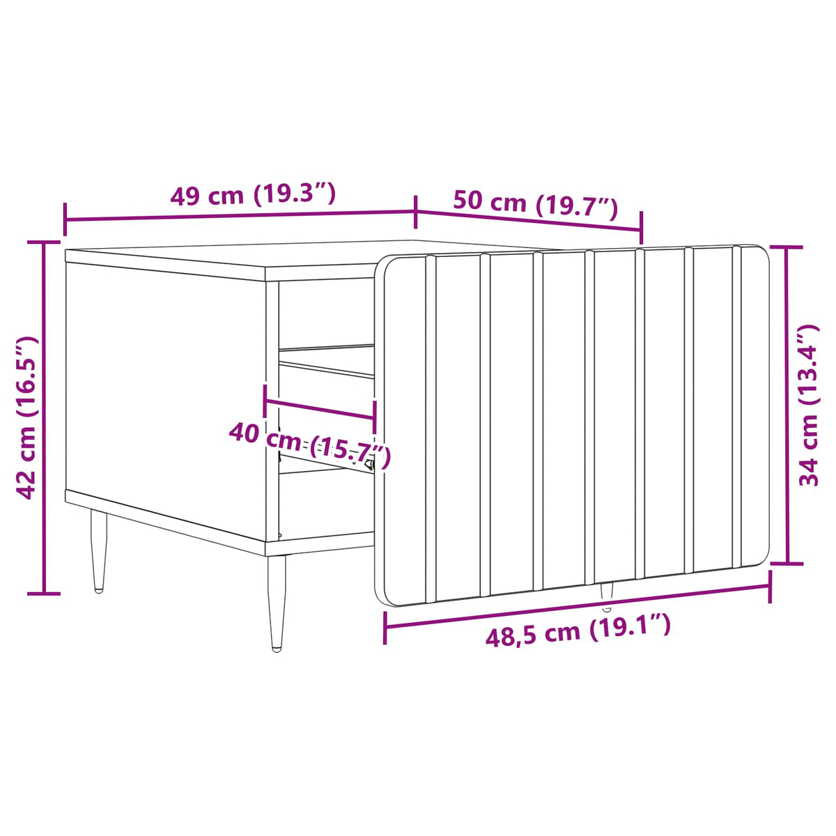 Coffee Table with Drawer White 49 x 50 x 42 cm Engineered Wood