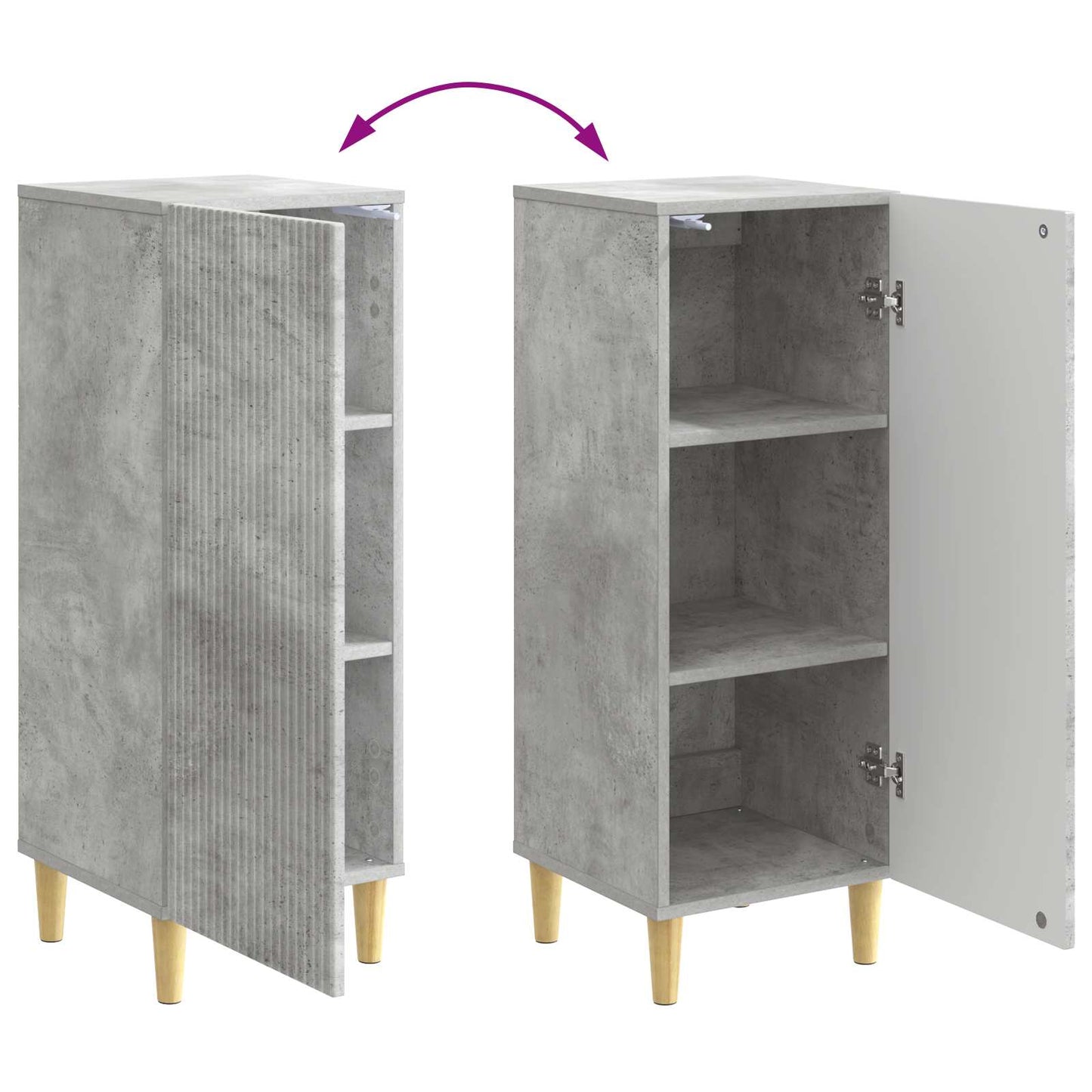 Sideboard Concrete Grey 33 x 34.5 x 90 cm Engineered Wood