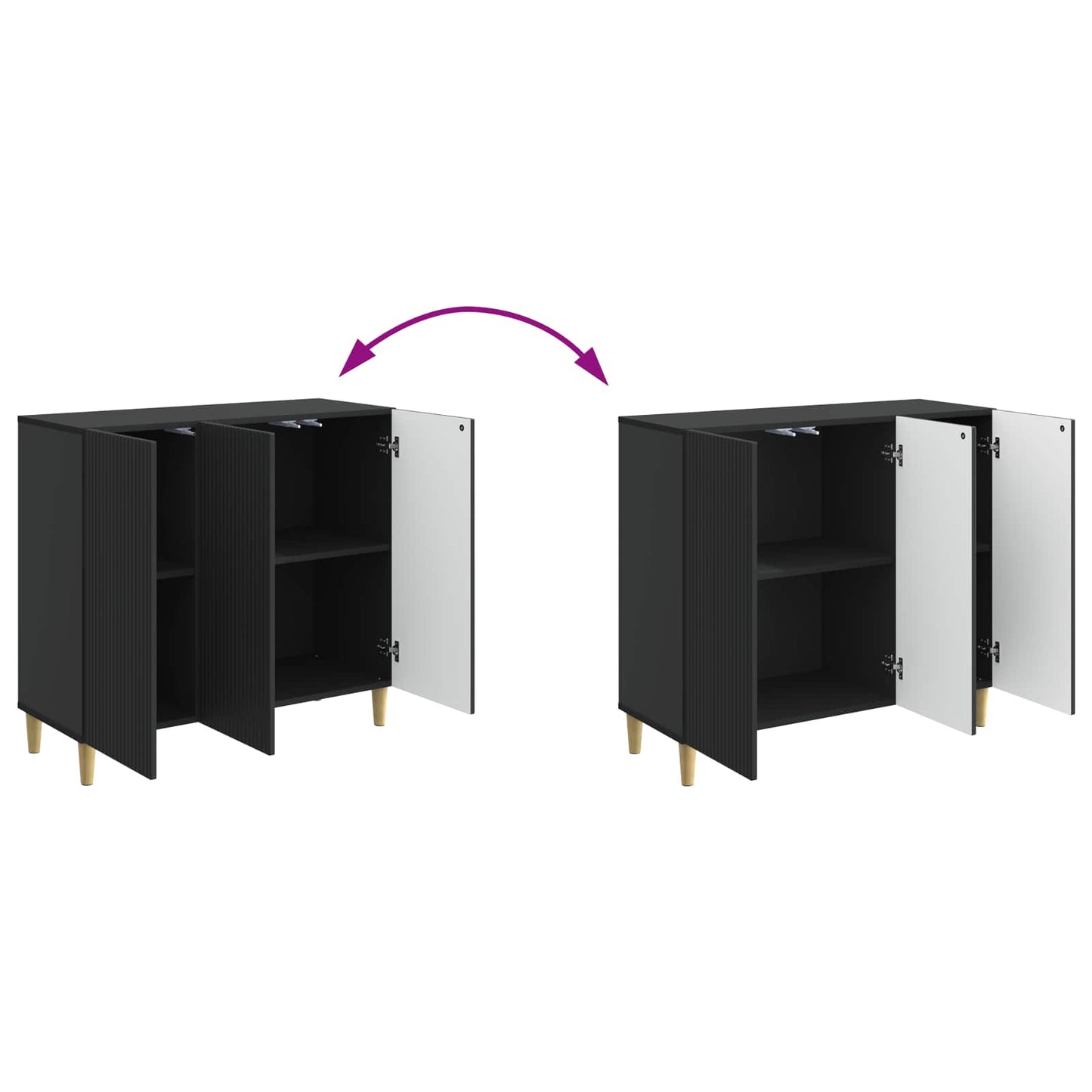 Sideboard Black 89 x 34.5 x 80 cm Engineered Wood