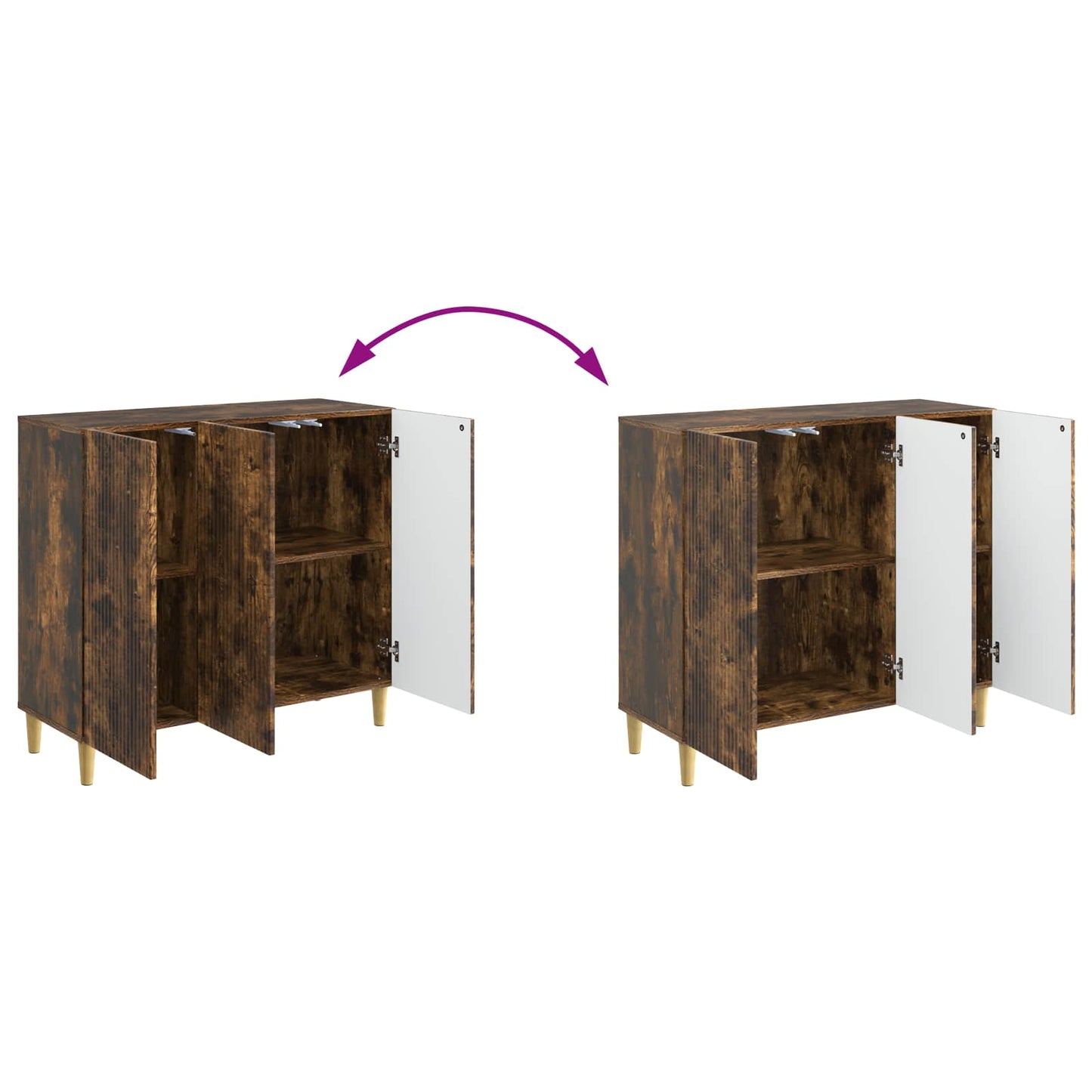 Sideboard Smoked Oak 89 x 34.5 x 80 cm Engineered Wood