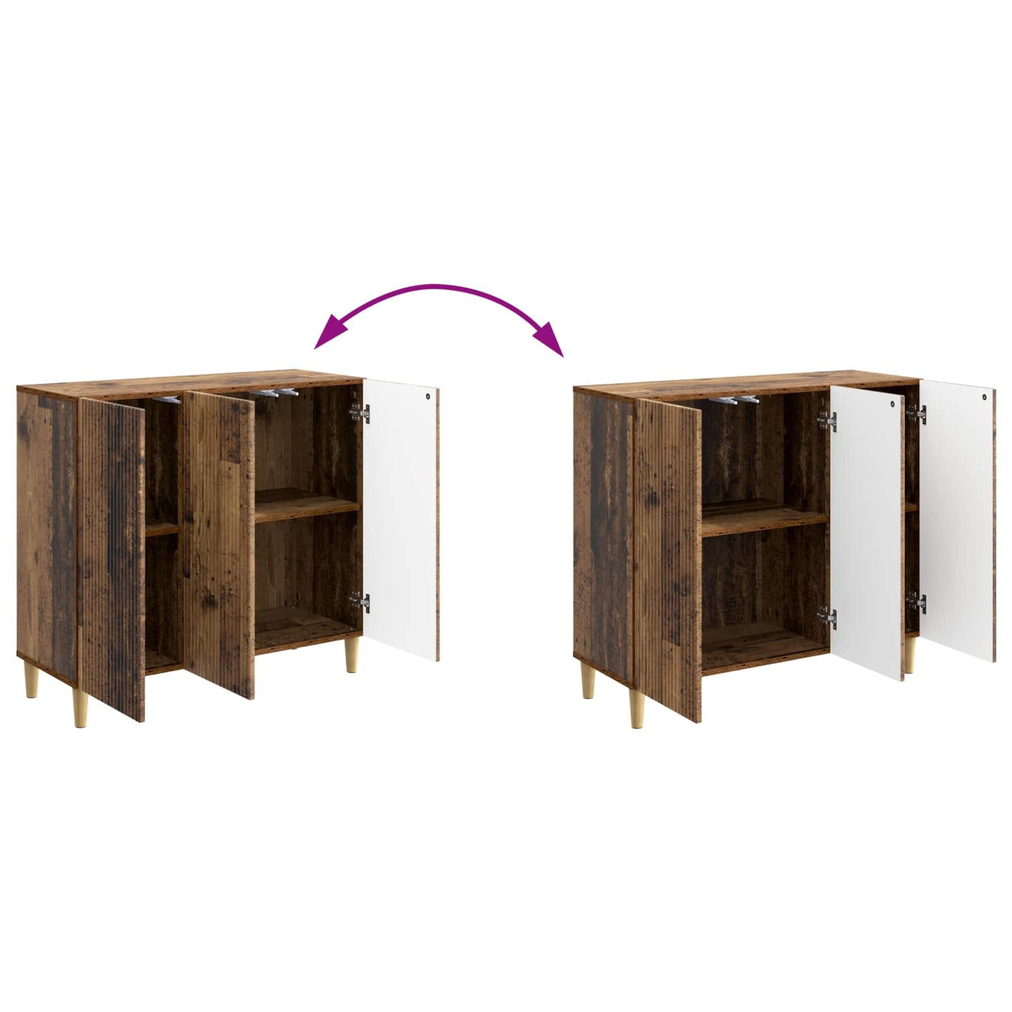 Sideboard Old Wood 89 x 34.5 x 80 cm Engineered Wood