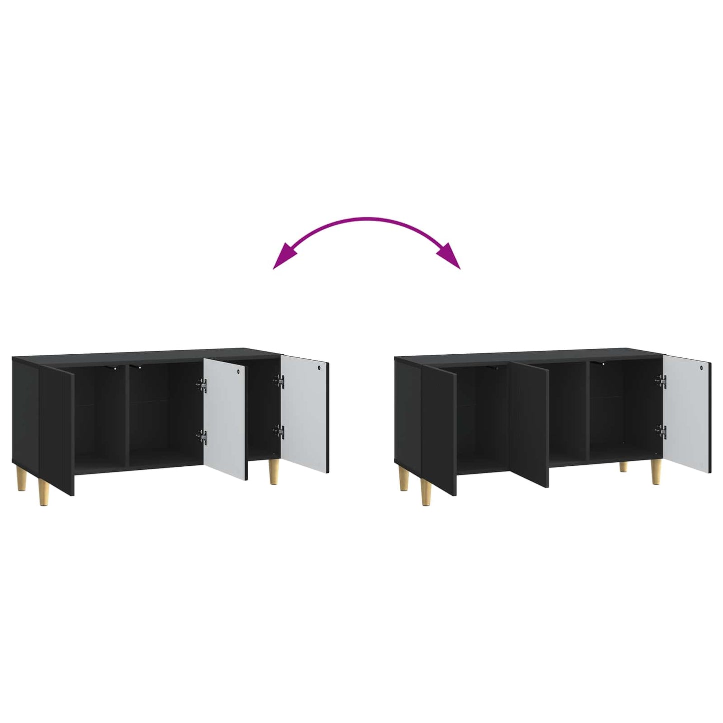 TV Cabinet 99 x 34.5 x 50 cm Black Engineered Wood
