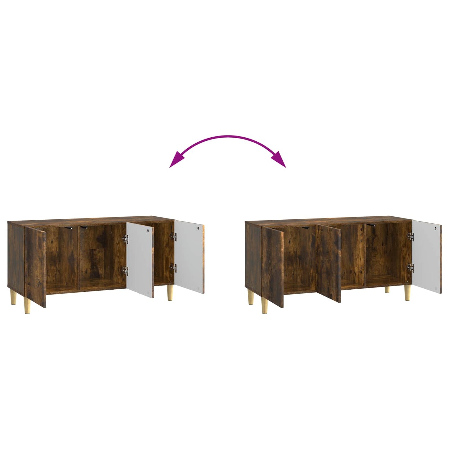 TV Cabinet 99 x 34.5 x 50 cm Smoked Oak Engineered Wood