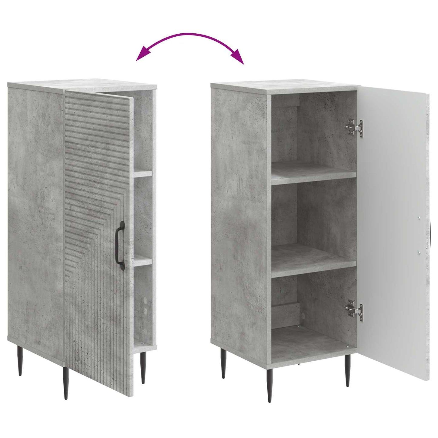 Sideboard Concrete Grey 33 x 34.5 x 89.5 cm Engineered Wood