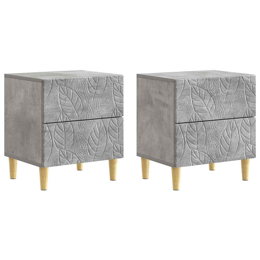 Bedside Table 2 pcs Concrete Grey 43 x 34.5 x 48 cm