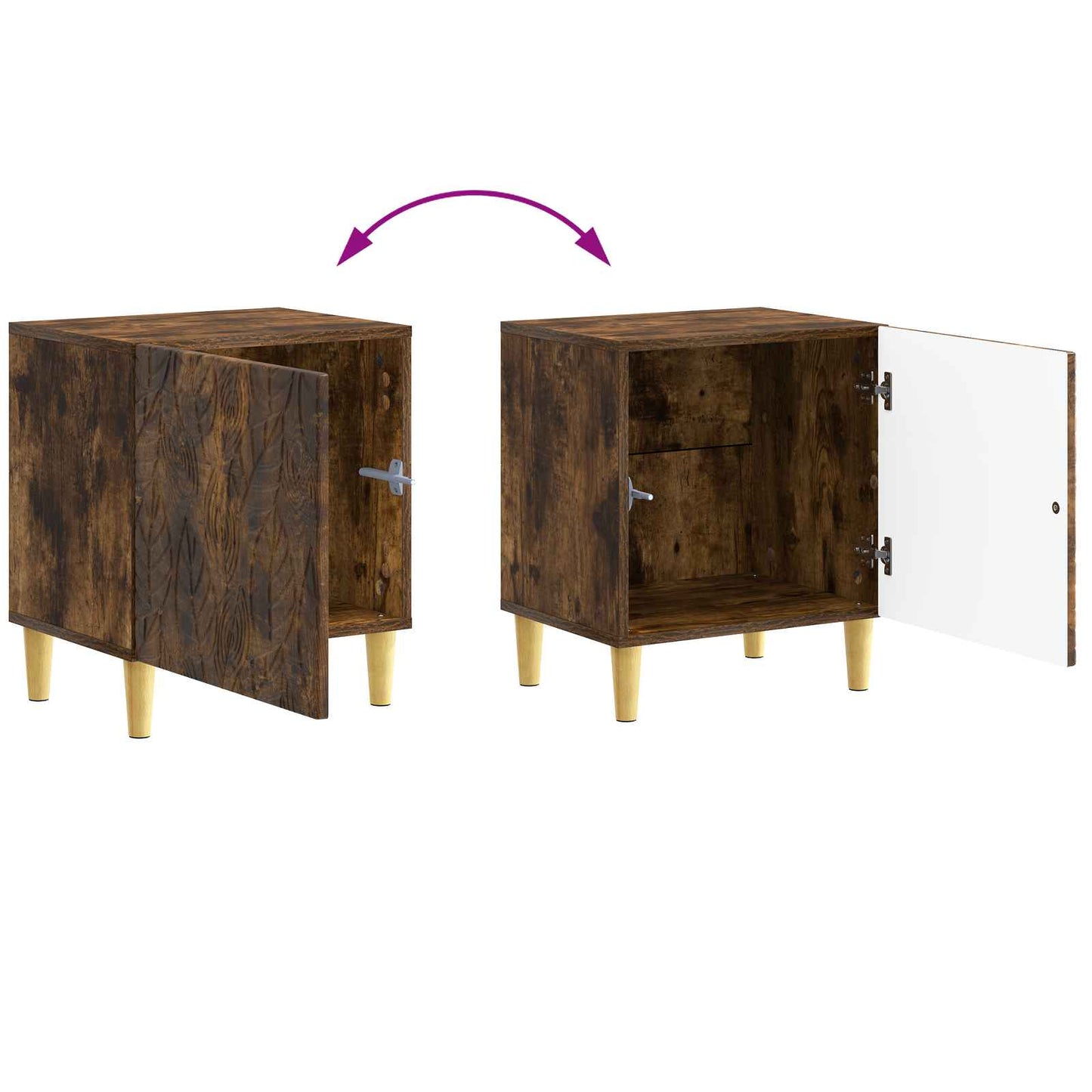 Bedside Table 2 pcs Smoked Oak 43 x 34.5 x 50 cm