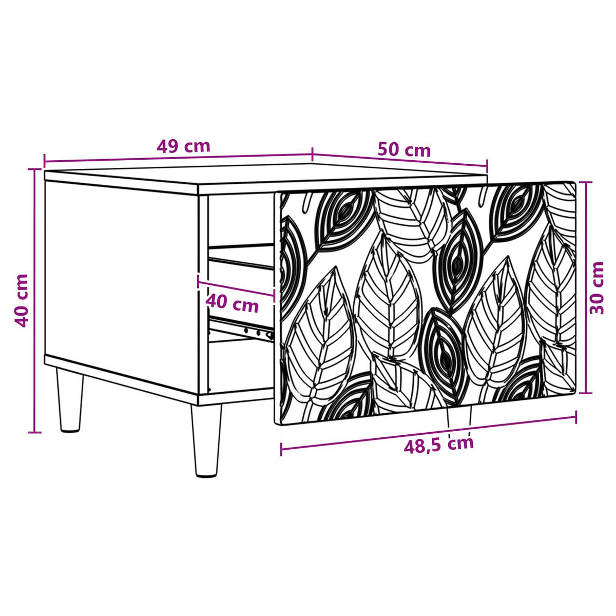 Coffee Table Concrete Grey 50 x 49 x 40 cm Engineered Wood